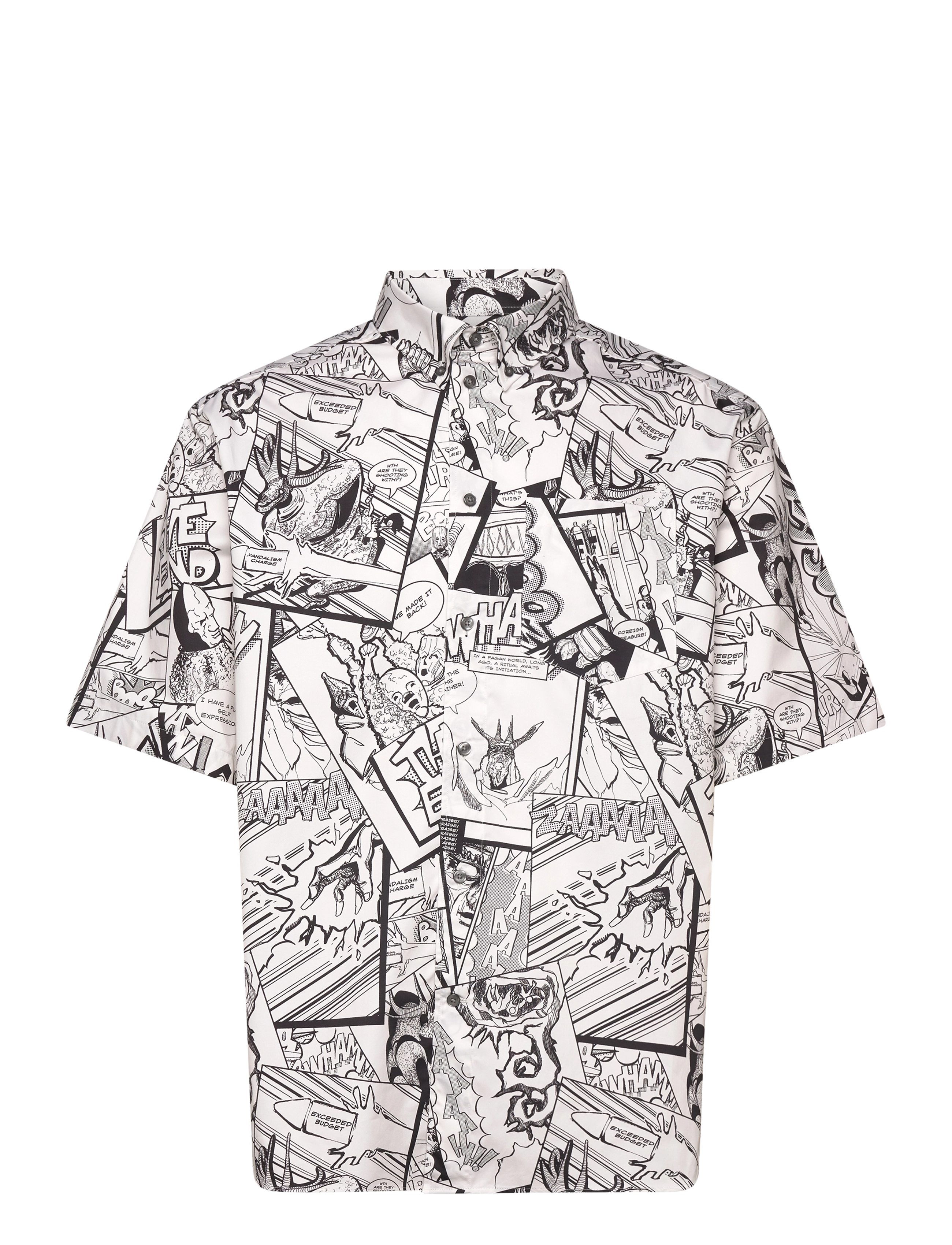 WOOD WOOD WWAaron SS shirt AOP - Skjorter - PRISTINE / white