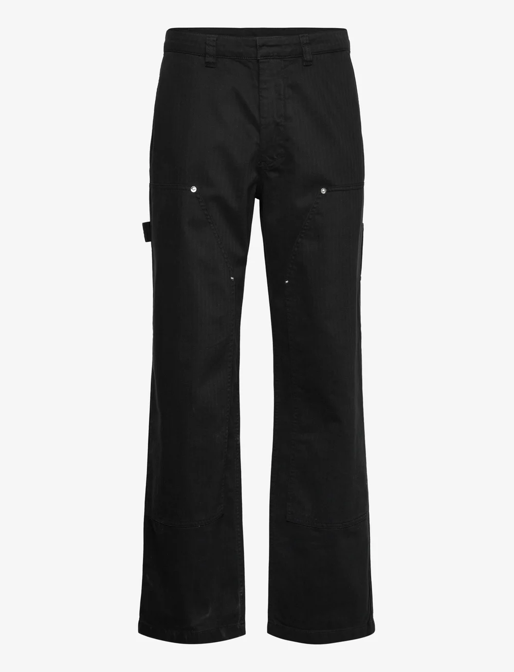 WOOD WOOD - WWFed Herringbone Workwear Pants - cargo pants - black - 1