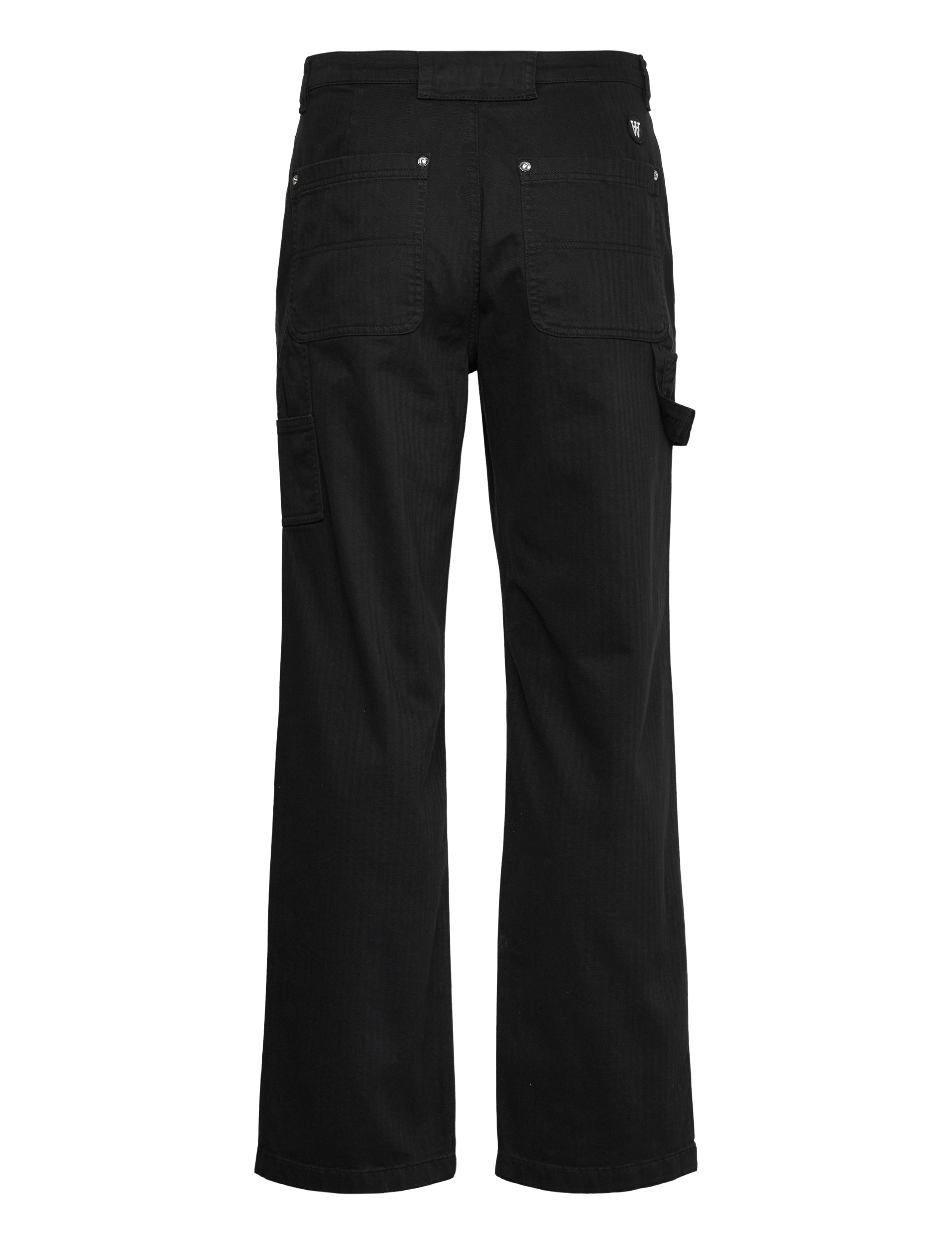 WOOD WOOD - WWFed Herringbone Workwear Pants - cargo püksid - black - 2