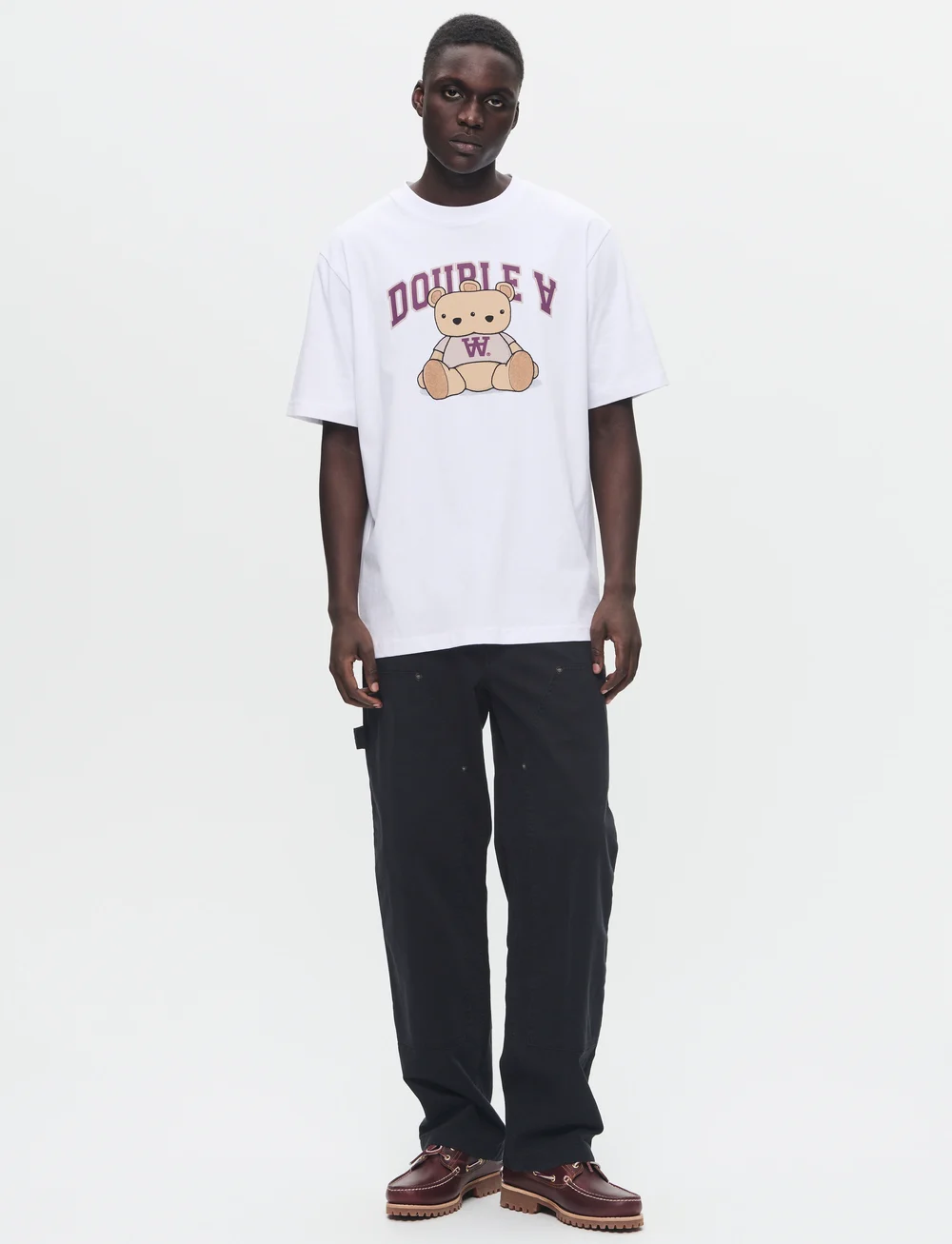 WOOD WOOD - WWFed Herringbone Workwear Pants - cargo pants - black - 3