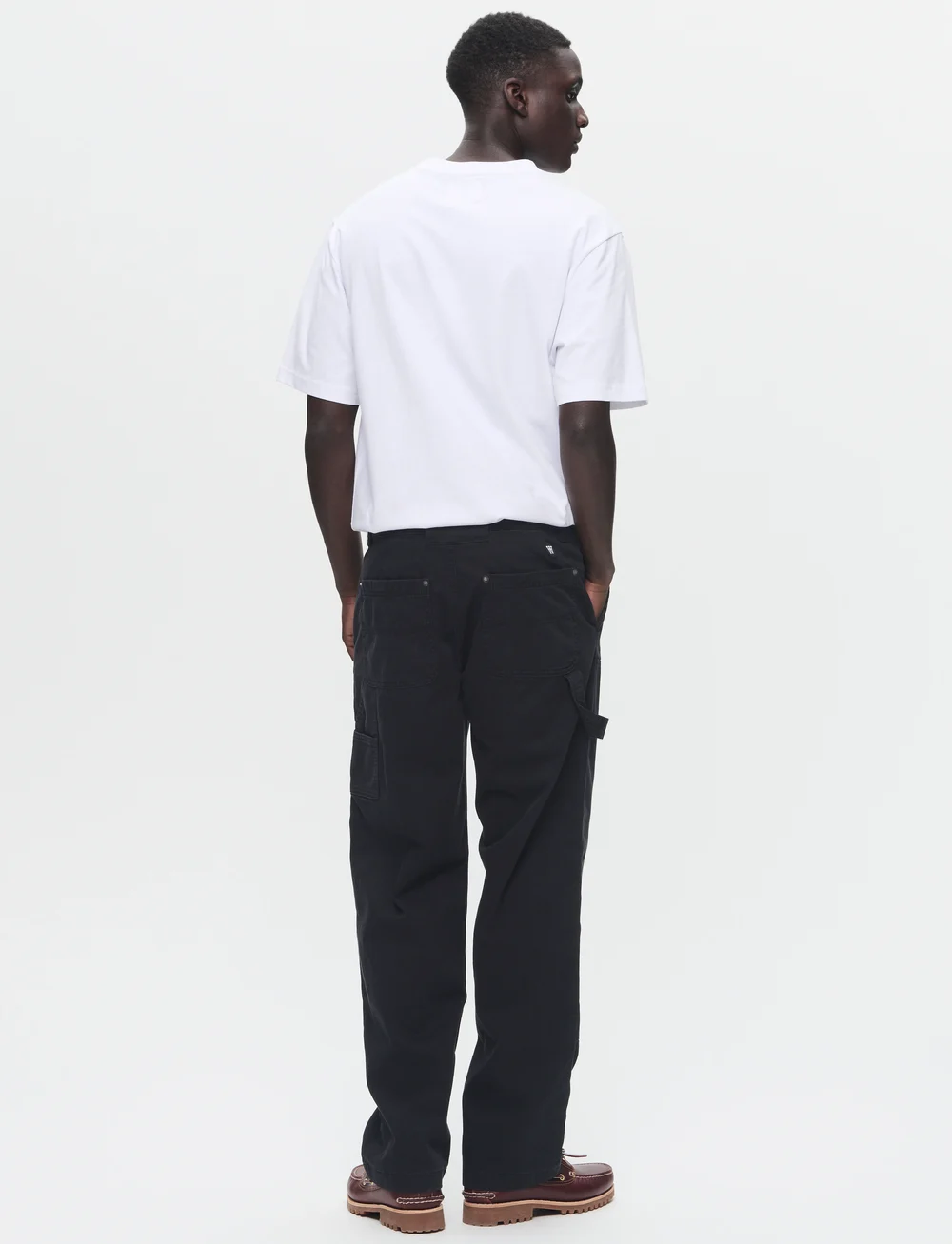 WOOD WOOD - WWFed Herringbone Workwear Pants - cargo pants - black - 4