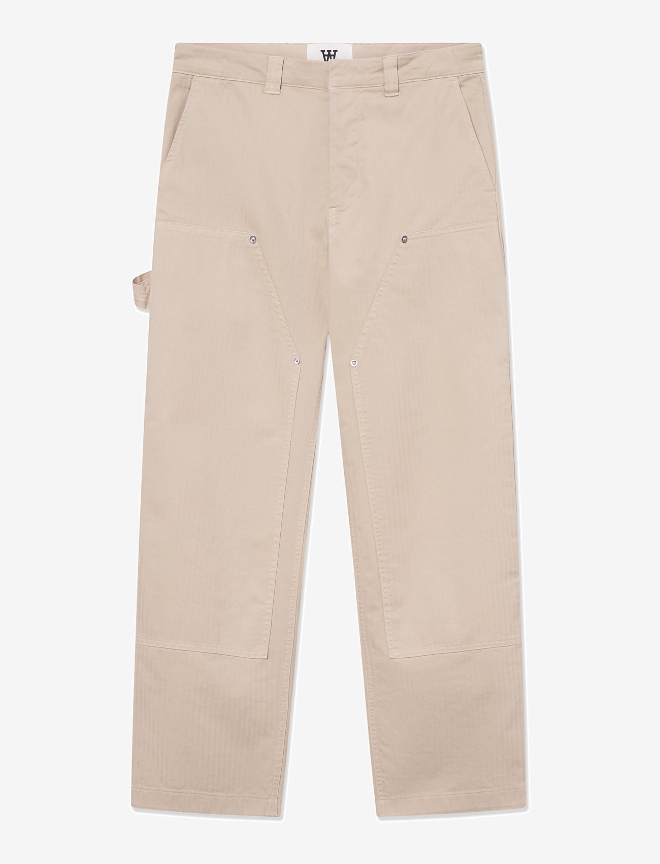 WOOD WOOD - WWFed Herringbone Workwear Pants - cargo pants - sand grey - 1