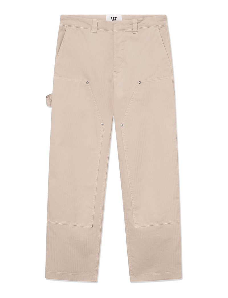 WOOD WOOD - WWFed Herringbone Workwear Pants - cargo püksid - sand grey - 1