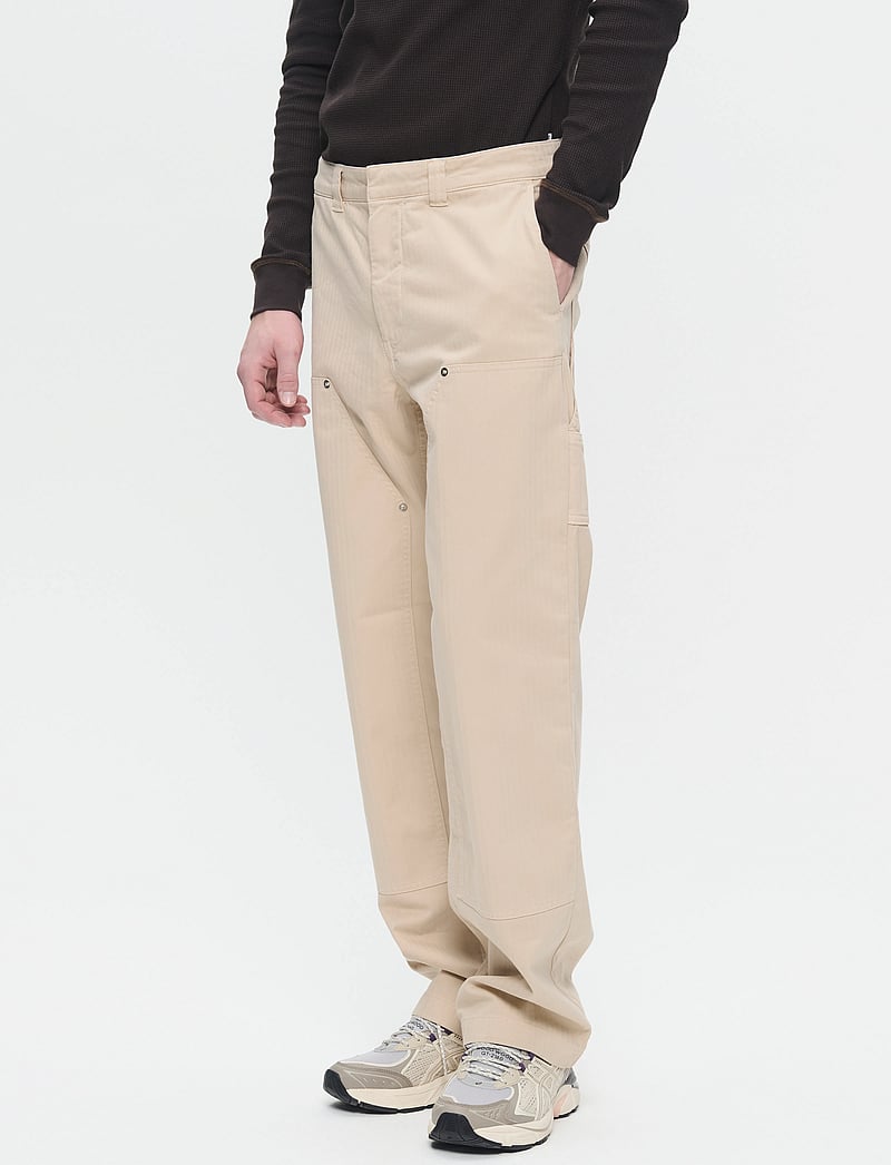 WOOD WOOD - WWFed Herringbone Workwear Pants - cargo püksid - sand grey - 0