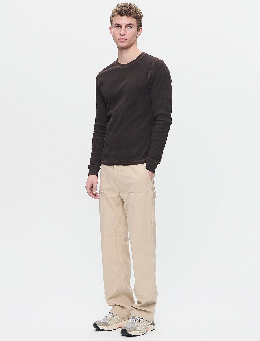 WOOD WOOD - WWFed Herringbone Workwear Pants - cargohosen - sand grey - 3