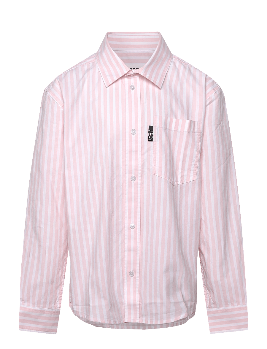 WOOD WOOD - WWOli Striped Shirt GOTS - långärmade skjortor - pale pink - 0