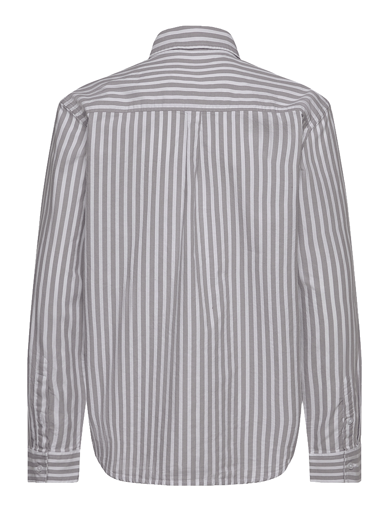 WOOD WOOD - WWOli Striped Shirt GOTS - langærmede skjorter - steel grey - 1