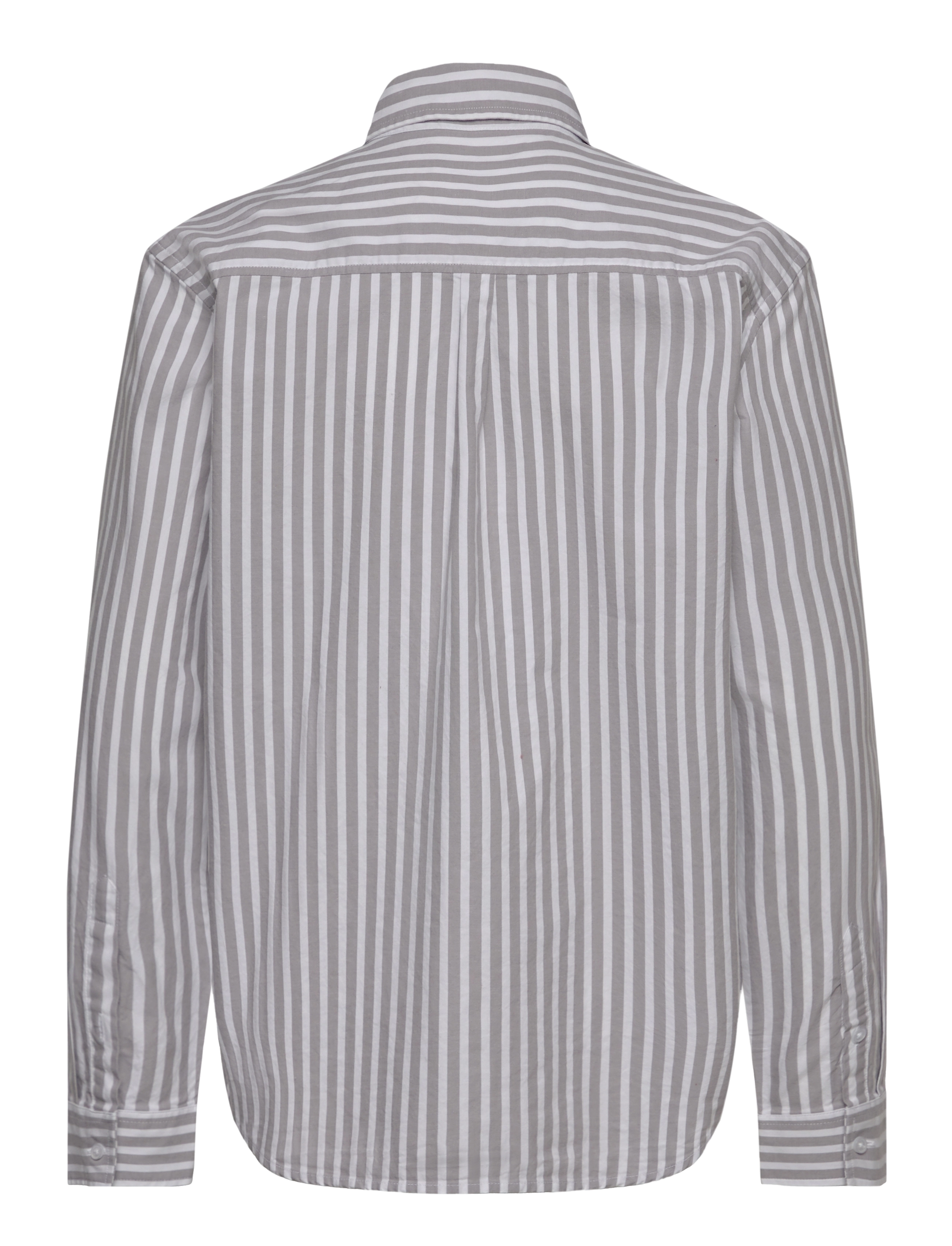 WOOD WOOD - WWOli Striped Shirt GOTS - langærmede skjorter - steel grey - 1