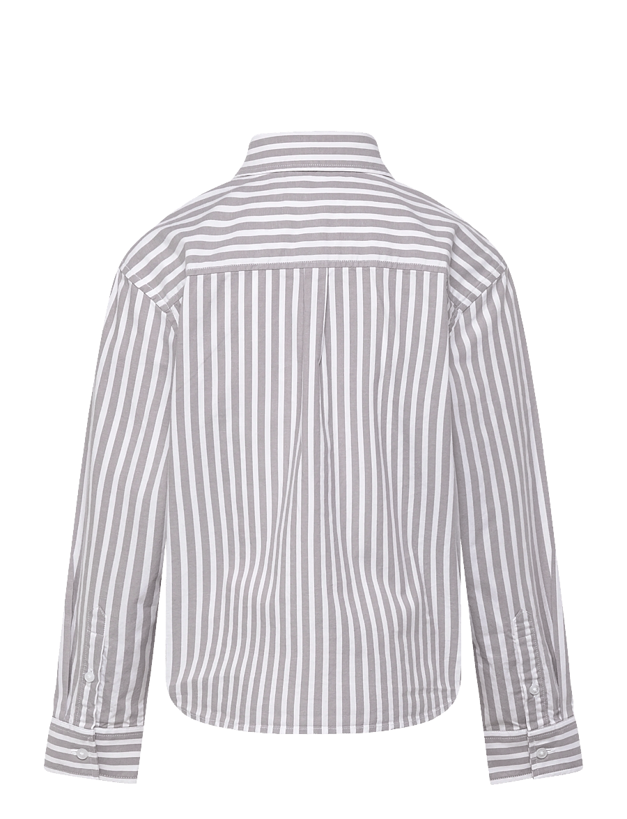 WOOD WOOD - WWOli Striped Shirt GOTS - långärmade skjortor - steel grey - 1