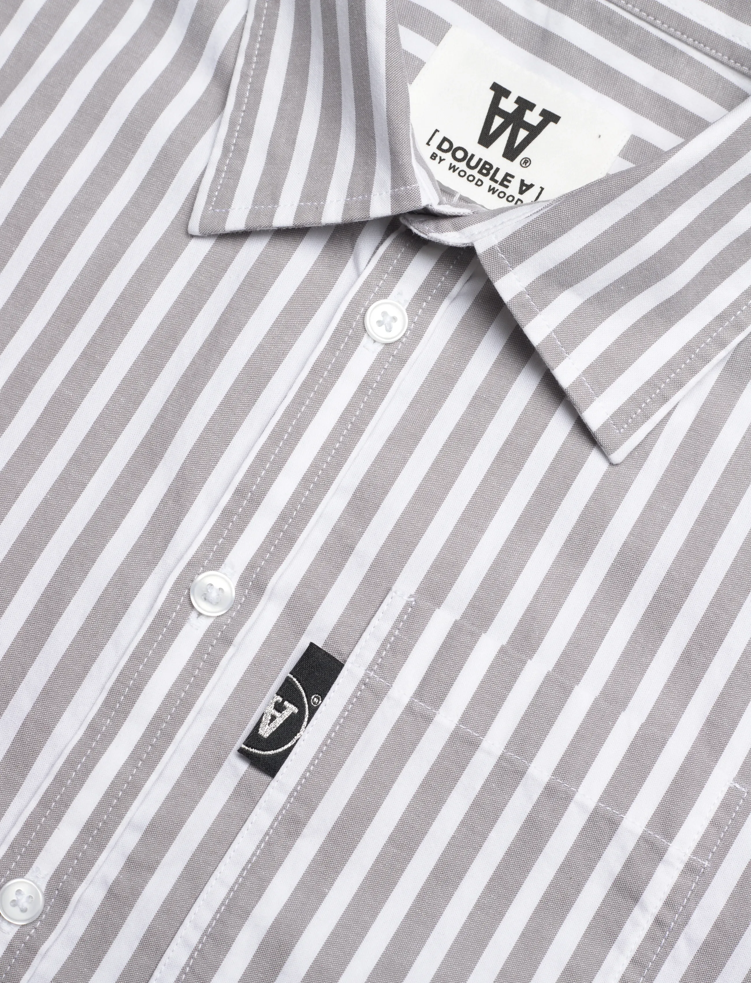 WOOD WOOD - WWOli Striped Shirt GOTS - langærmede skjorter - steel grey - 2