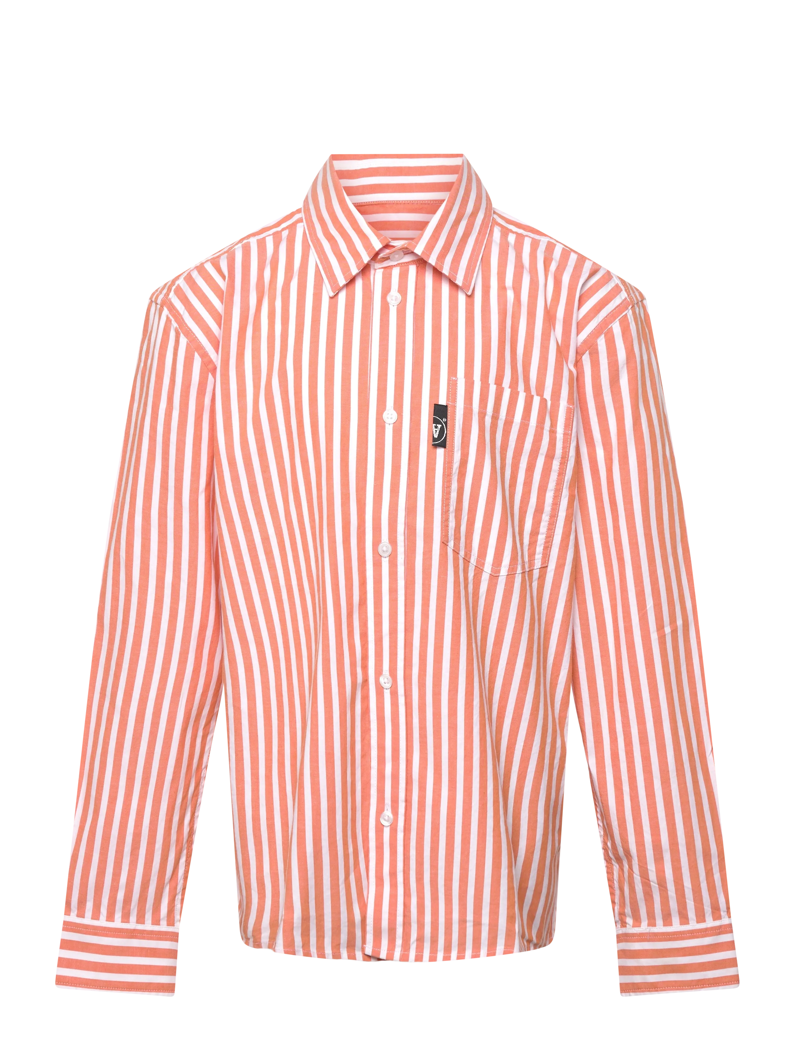 WOOD WOOD WWOli Striped Shirt GOTS - Clothing - TANGERINE / orange