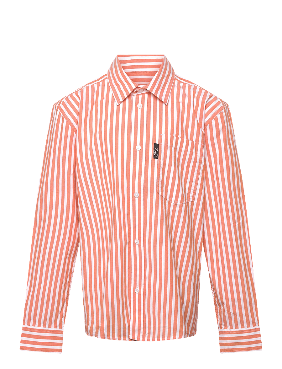 WOOD WOOD - WWOli Striped Shirt GOTS - pikkade varrukatega särgid - tangerine - 0