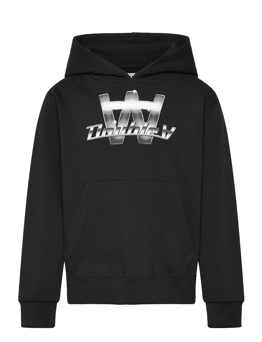 WOOD WOOD - WWIzzy Chrome Combo Hoodie GOTS - kapuzenpullover - black - 0