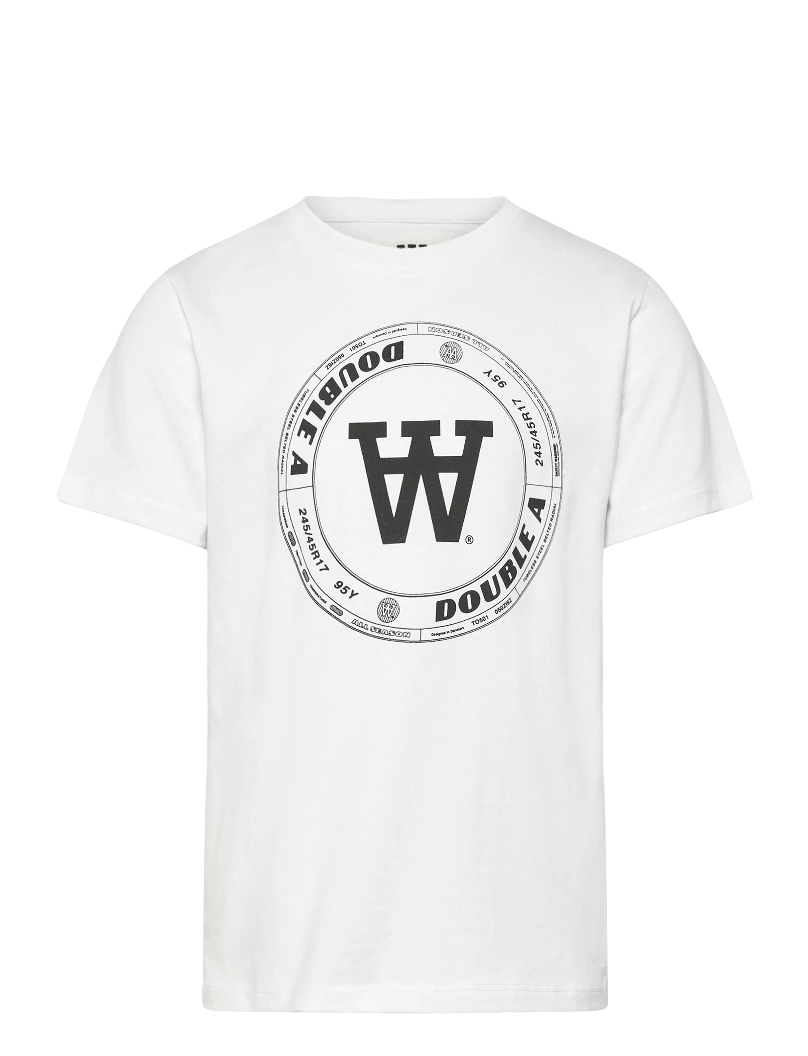 WOOD WOOD Wwola Tirewall T-Shirt Gots, 86-92, White, T-Shirts > Kortærmede, Børn