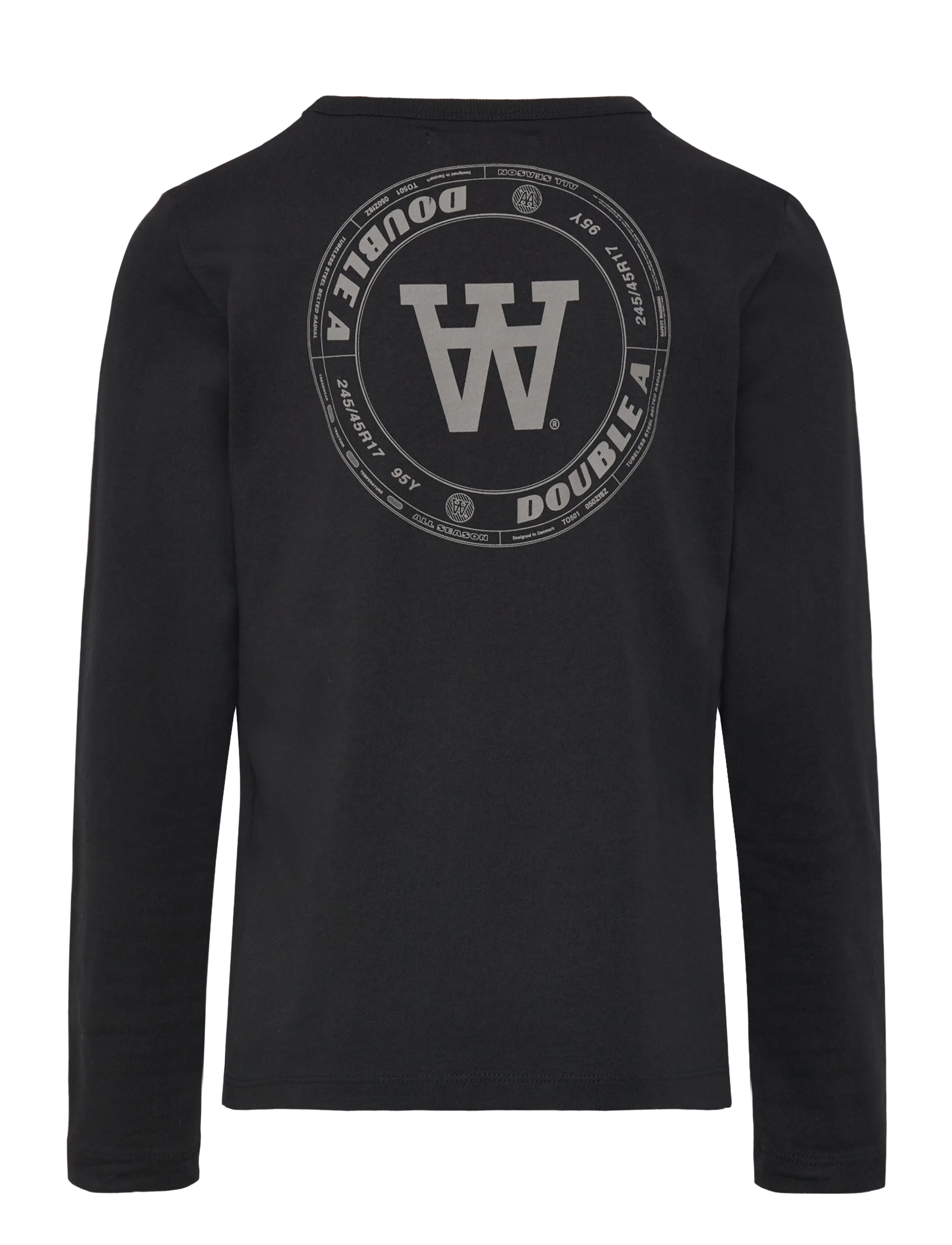 WOOD WOOD - WWKim Tirewall LS T-Shirt GOTS - langærmede t-shirts - black - 1