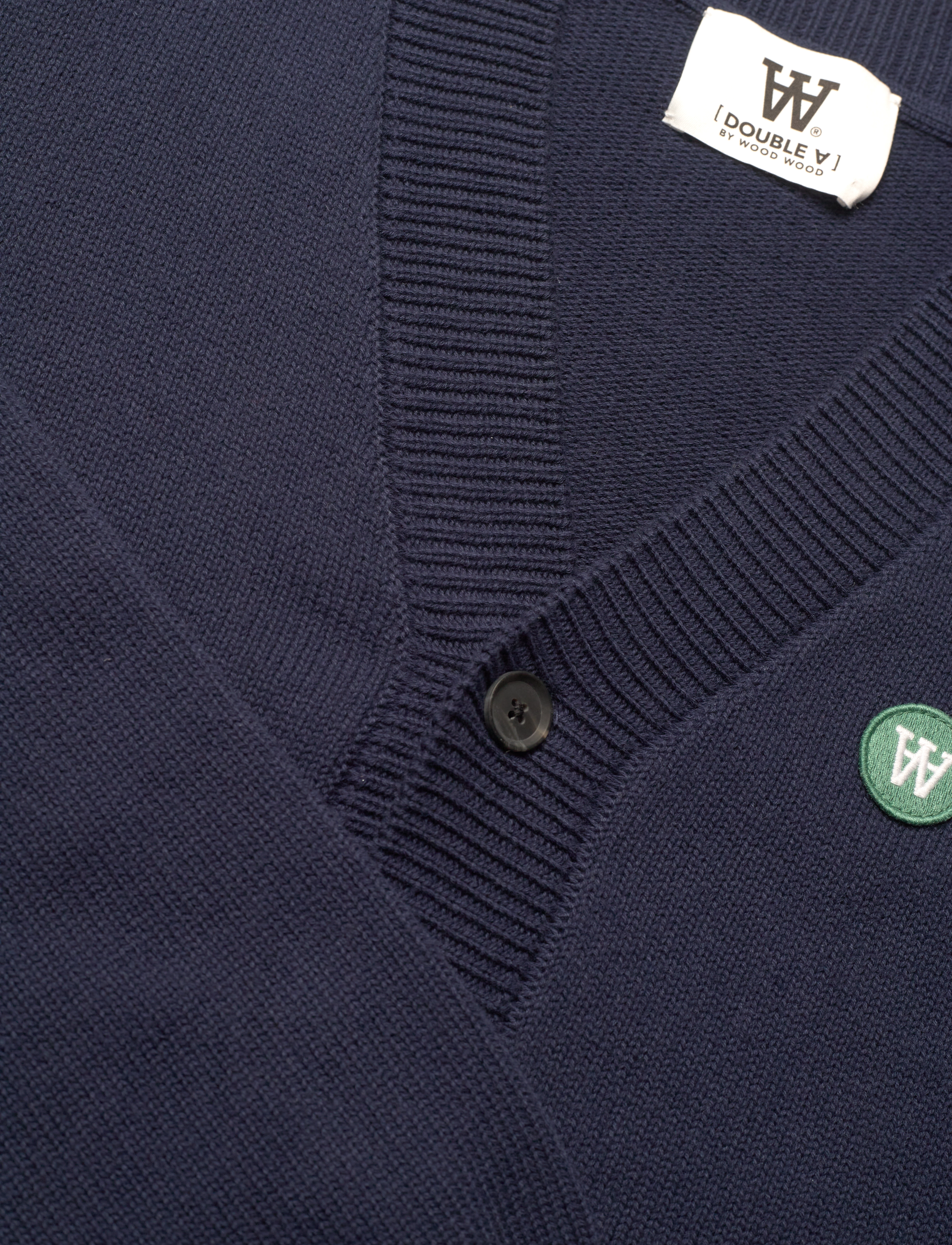 WOOD WOOD - WWOtis Tripple Badge Cardigan - navy - 2