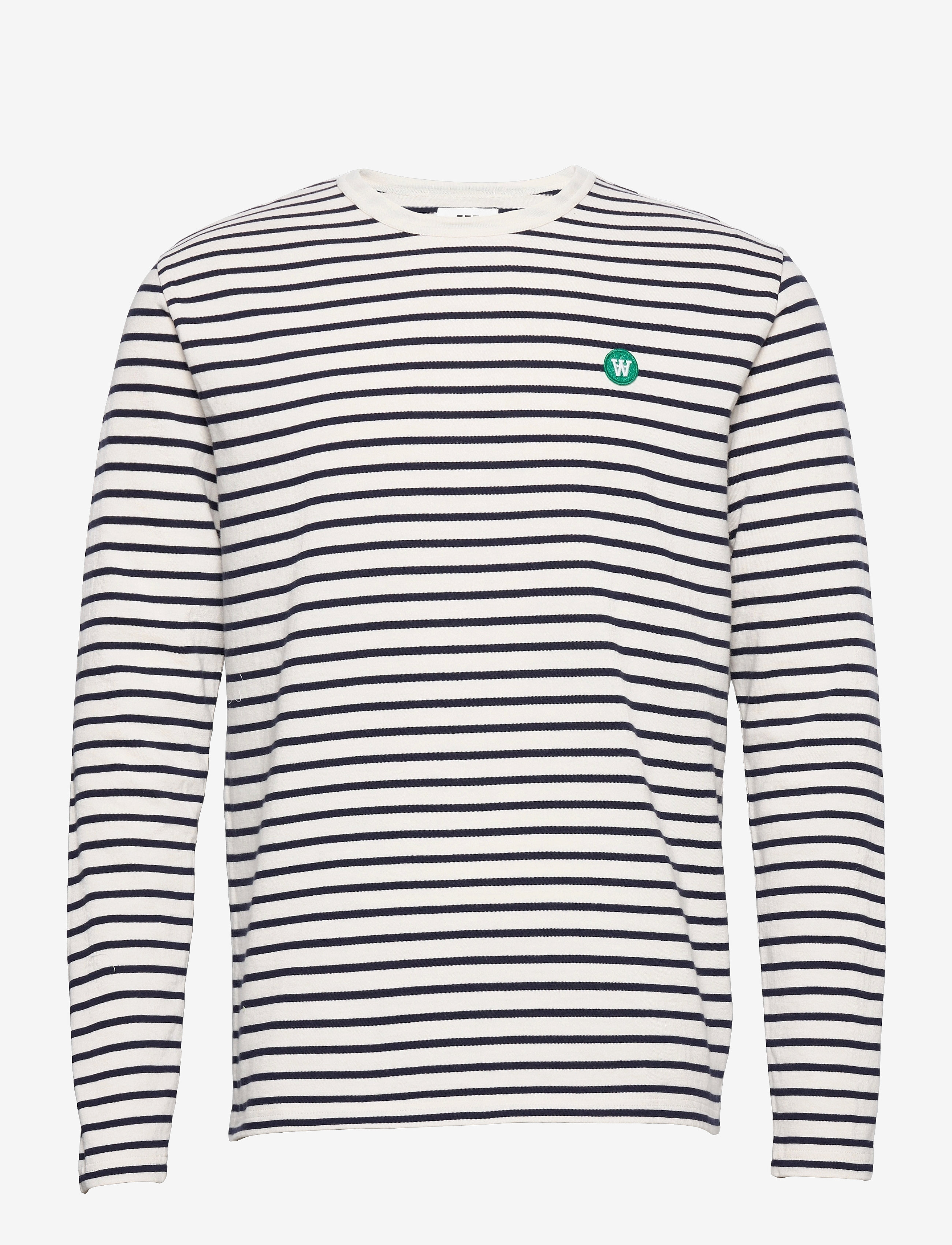 Double A by Wood Wood - Mel stripe long sleeve - off-white/navy stripes - 0