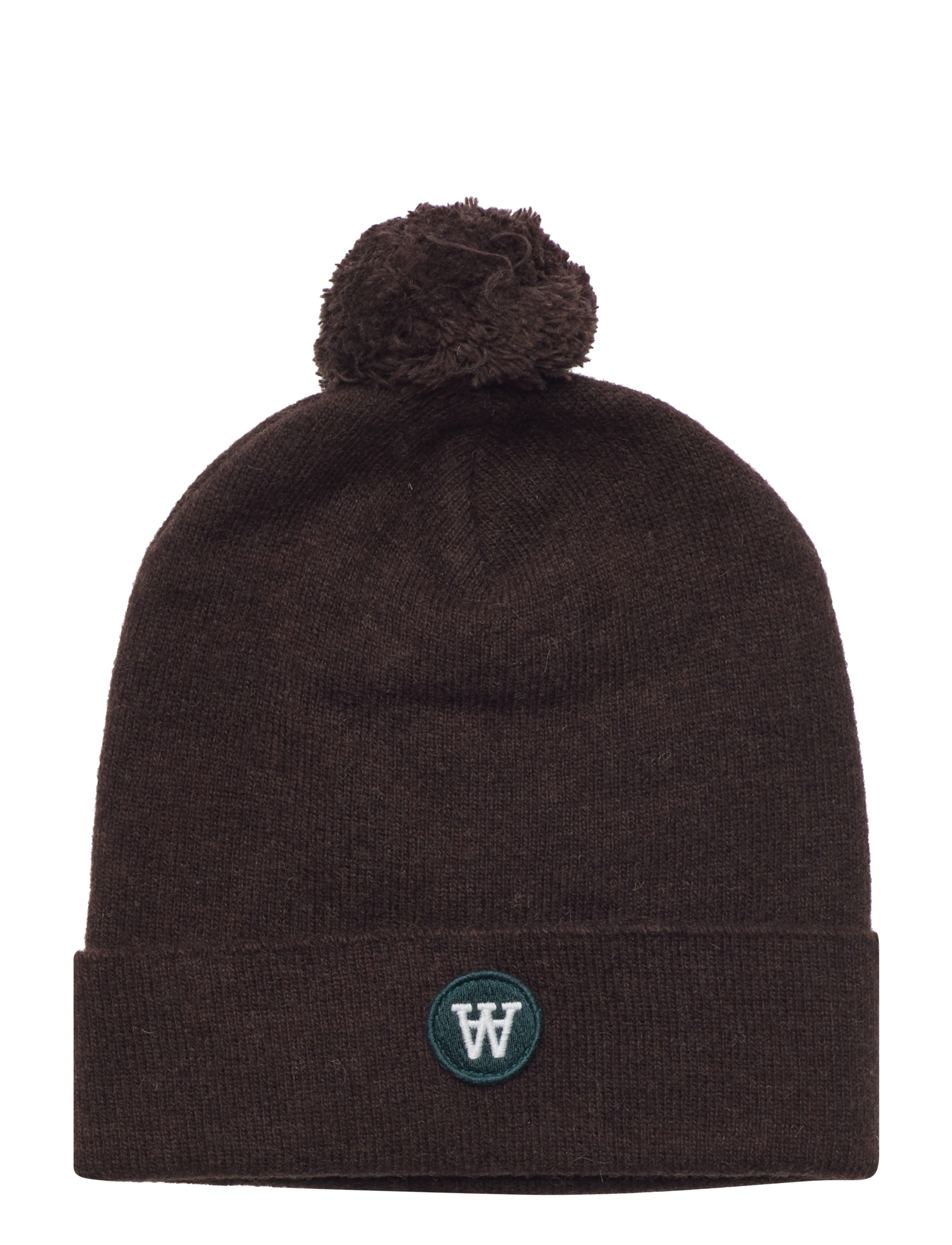 WOOD WOOD Kai kids pom pom beanie - Kolekcje - BLACK COFFEE / brown