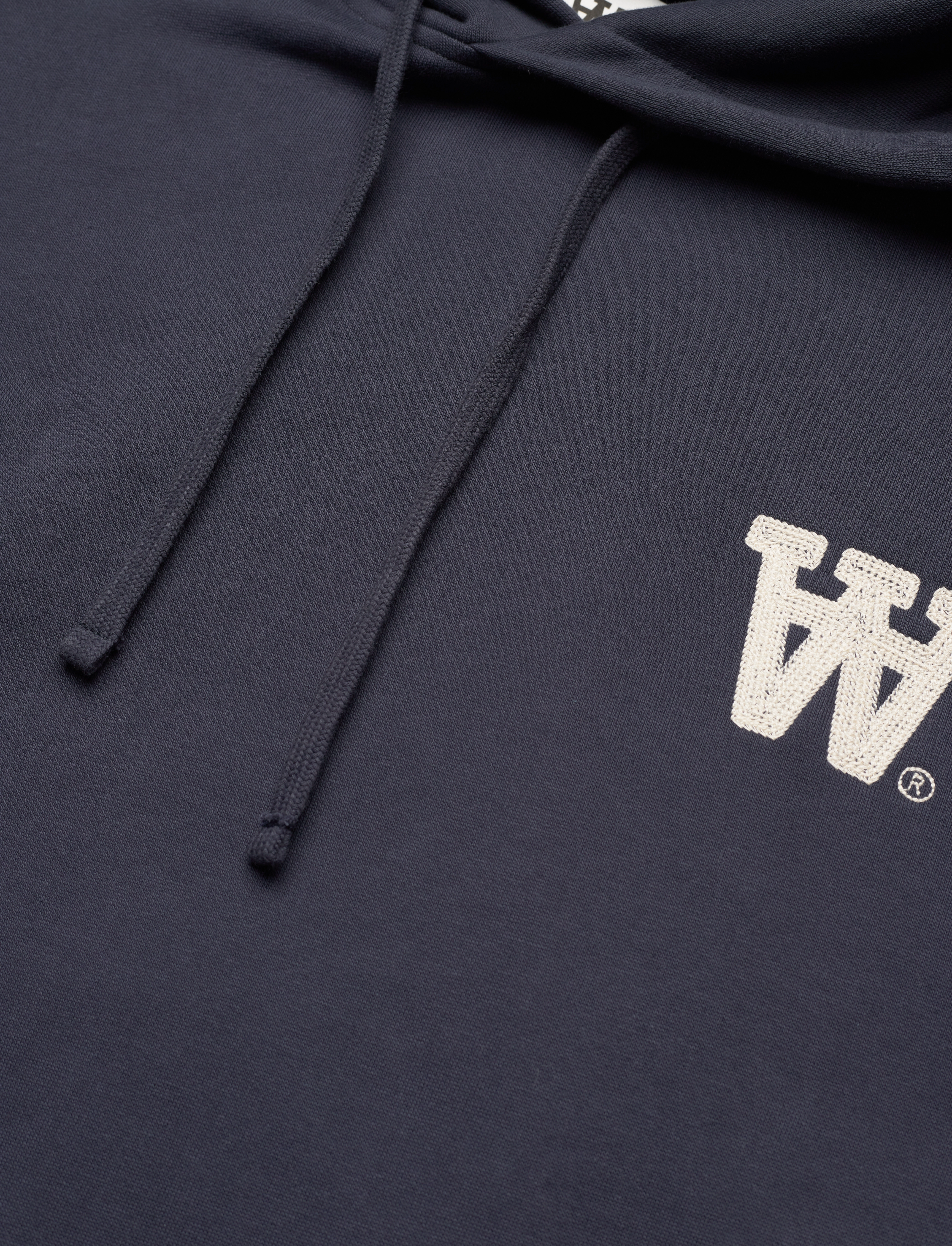 DOUBLE A BY W.W. - Cass AA Moss Embroidery hoodie - eternal blue - 2