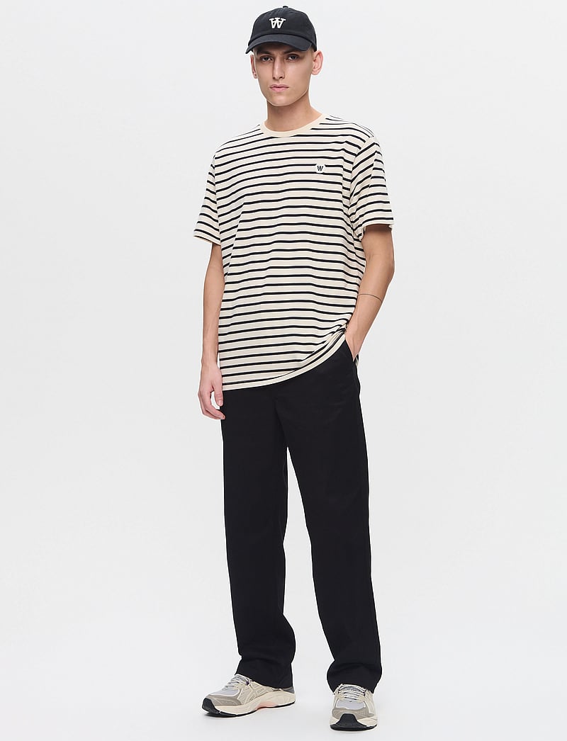 WOOD WOOD - WWAce Stripe - kortärmade t-shirts - black - 2