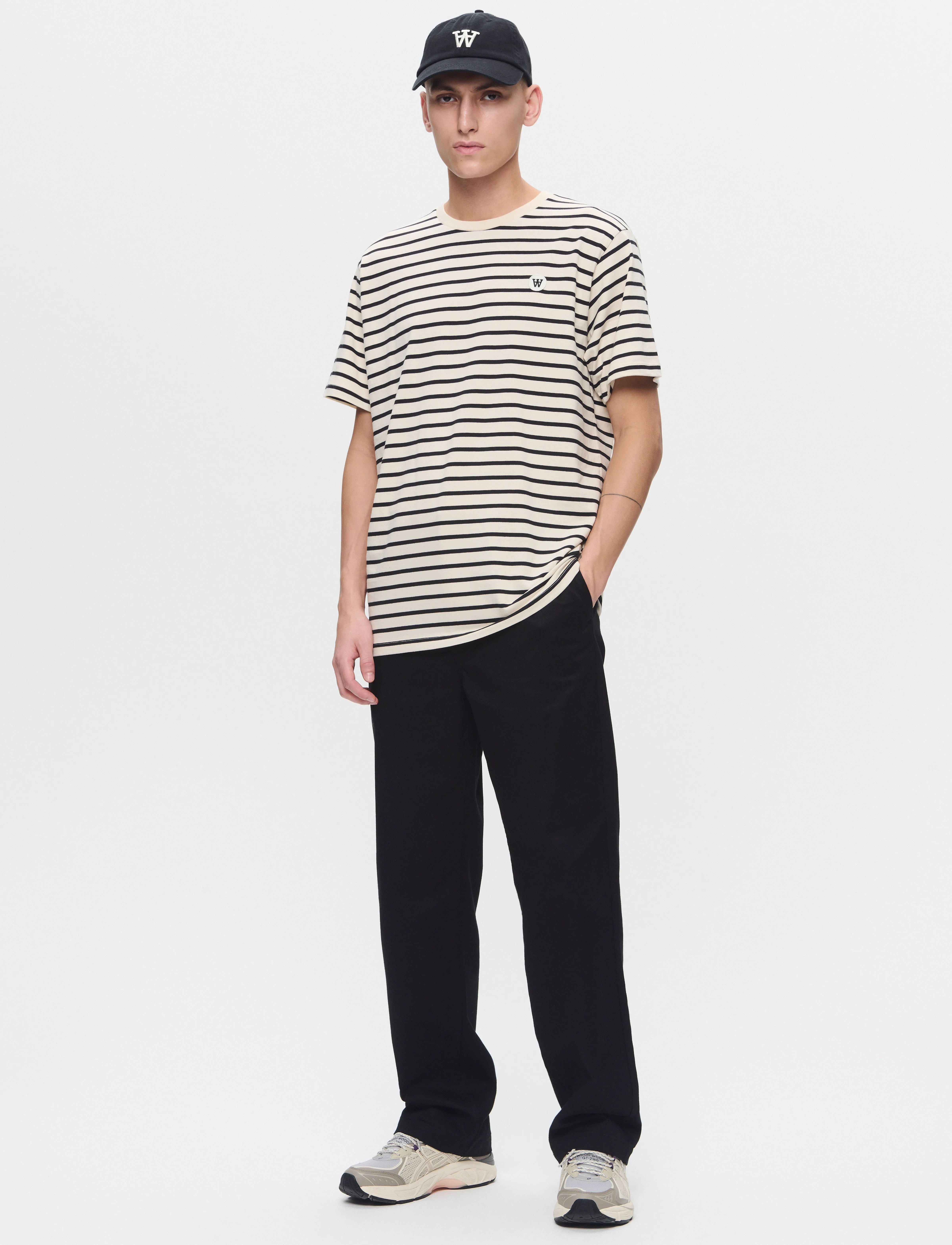 WOOD WOOD - WWAce Stripe - stutterma bolir - black - 2