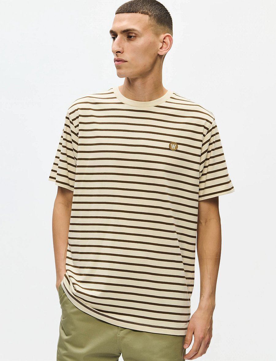 WOOD WOOD - WWAce Stripe - kortærmede t-shirts - desert palm - 0