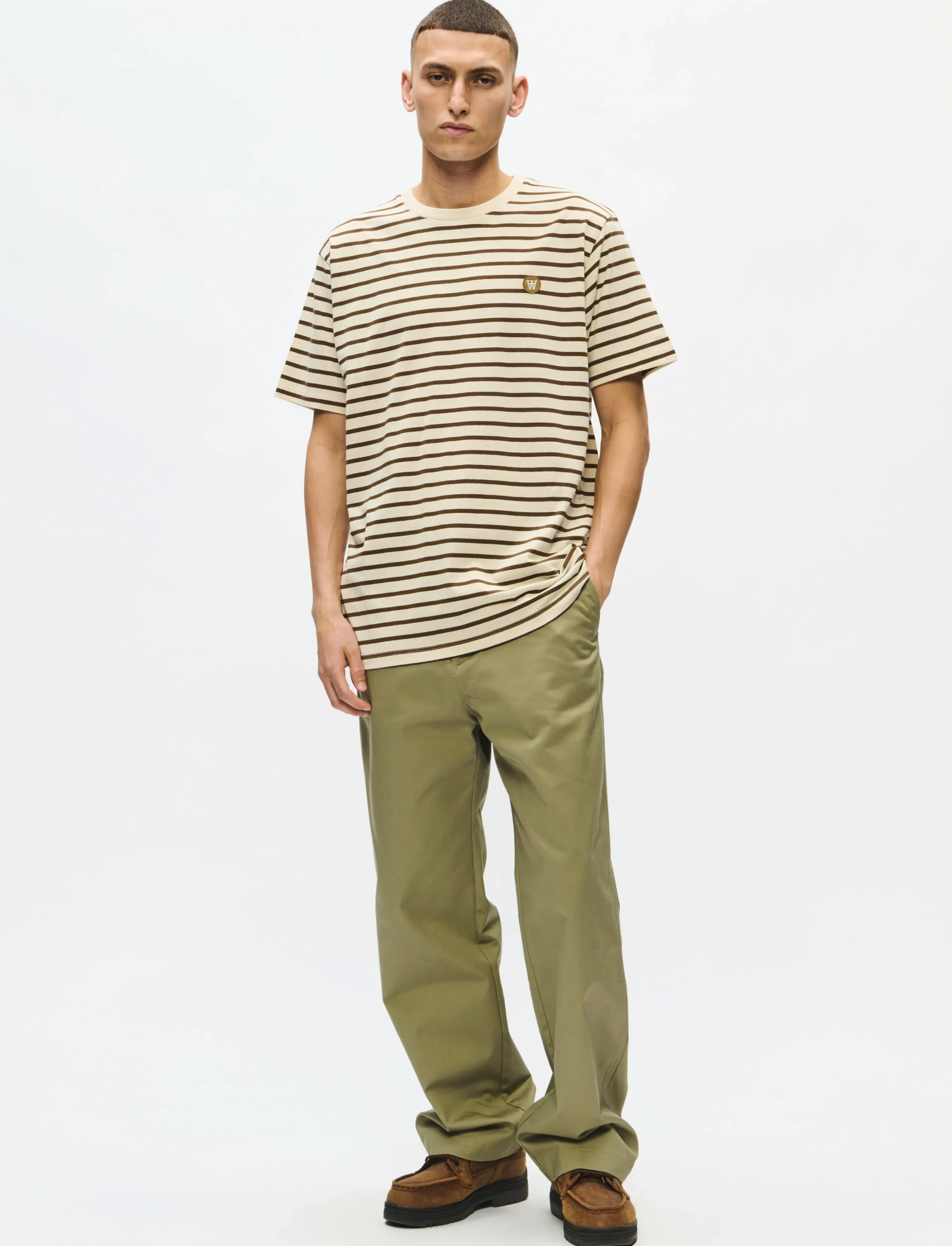 WOOD WOOD - WWAce Stripe - kortärmade t-shirts - desert palm - 3
