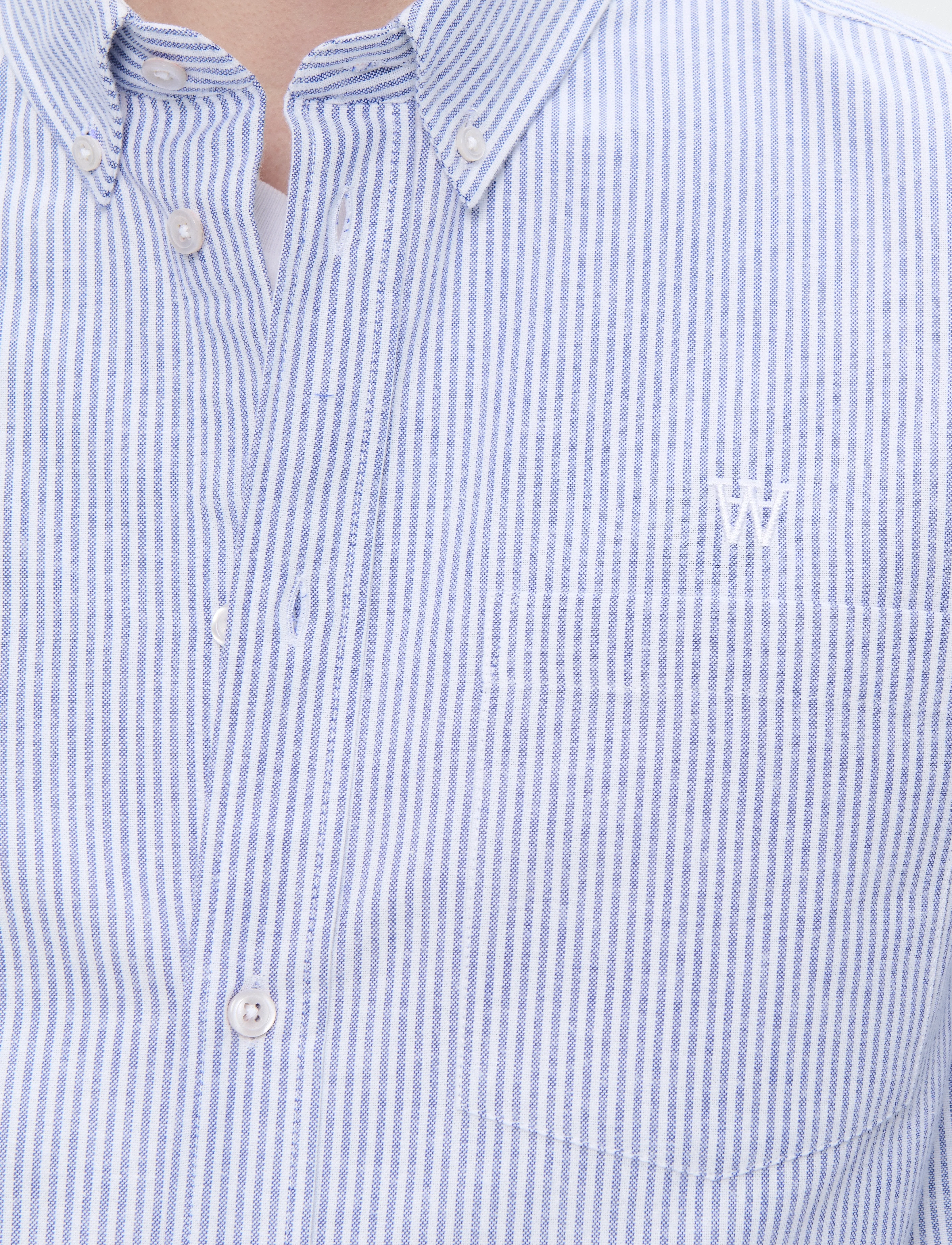 WOOD WOOD - WWAdam - randiga skjortor - blue + white stripe - 2
