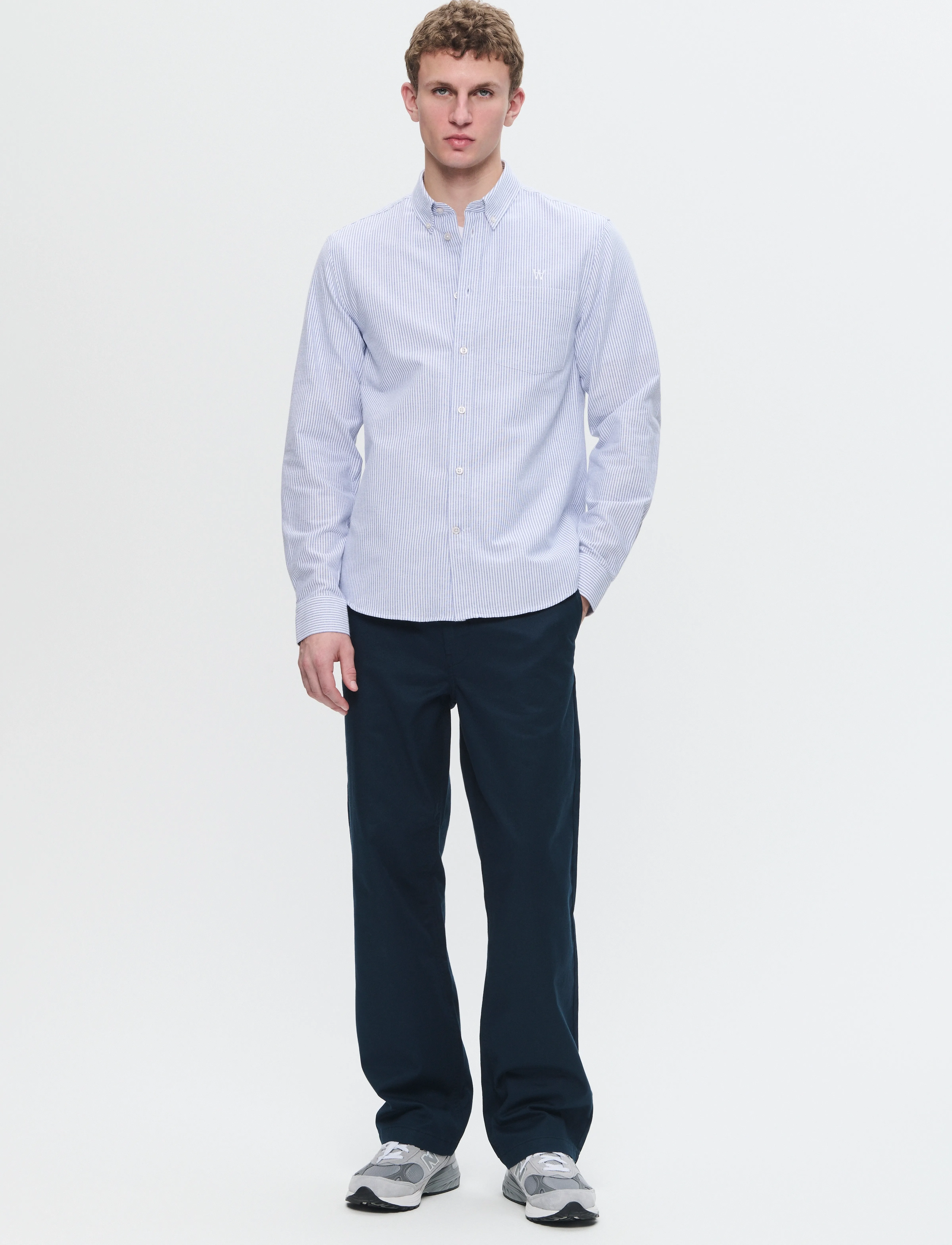 WOOD WOOD - WWAdam - randiga skjortor - blue + white stripe - 3
