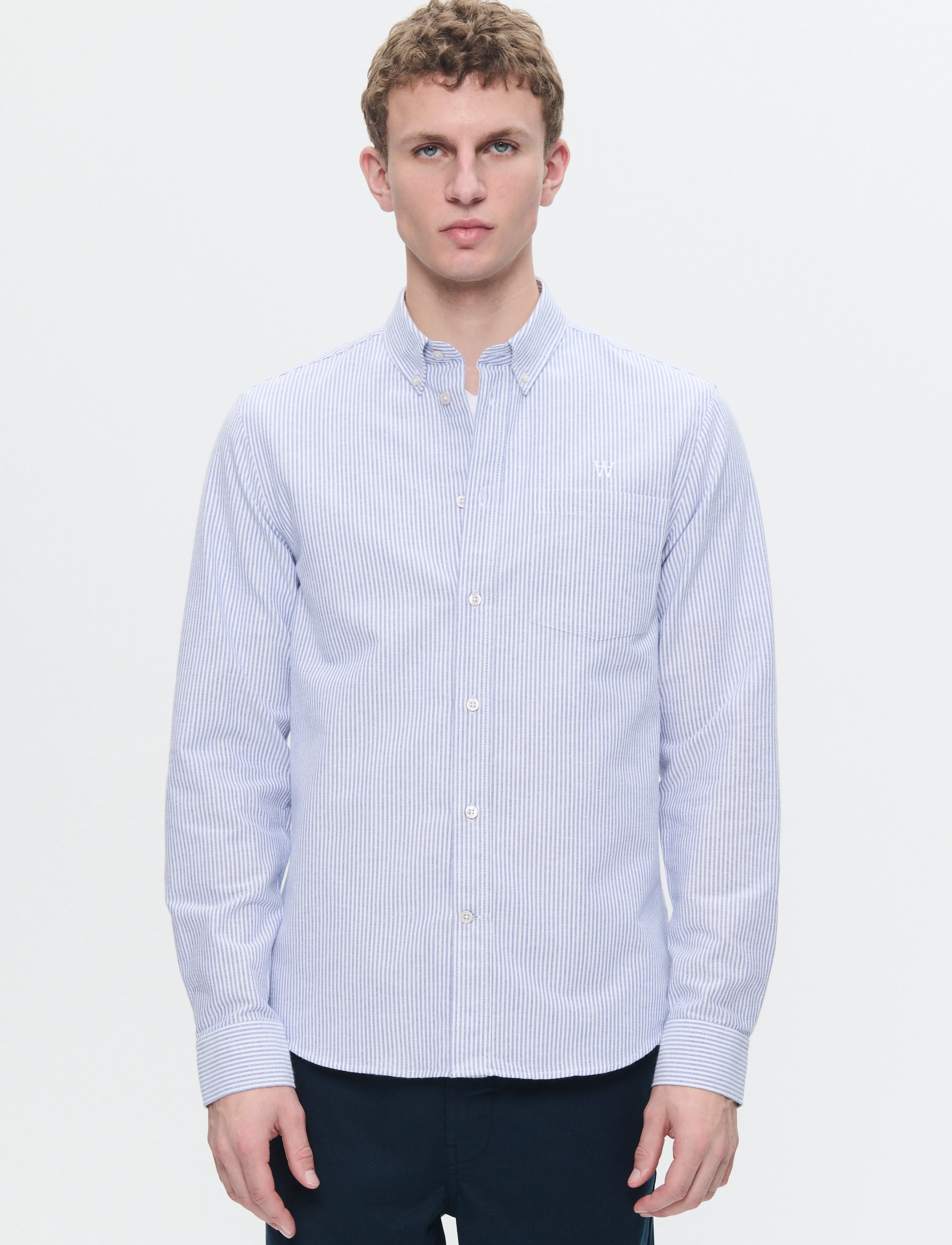 WOOD WOOD - WWAdam - randiga skjortor - blue + white stripe - 4