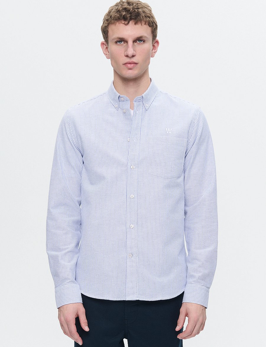 WOOD WOOD - WWAdam - gestreifte hemden - blue + white stripe - 4