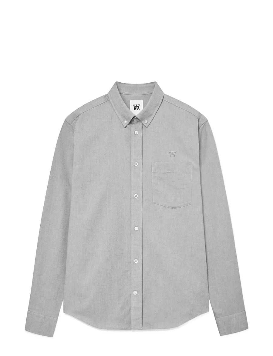 WOOD WOOD - WWAdam - randiga skjortor - charcoal gray - 1