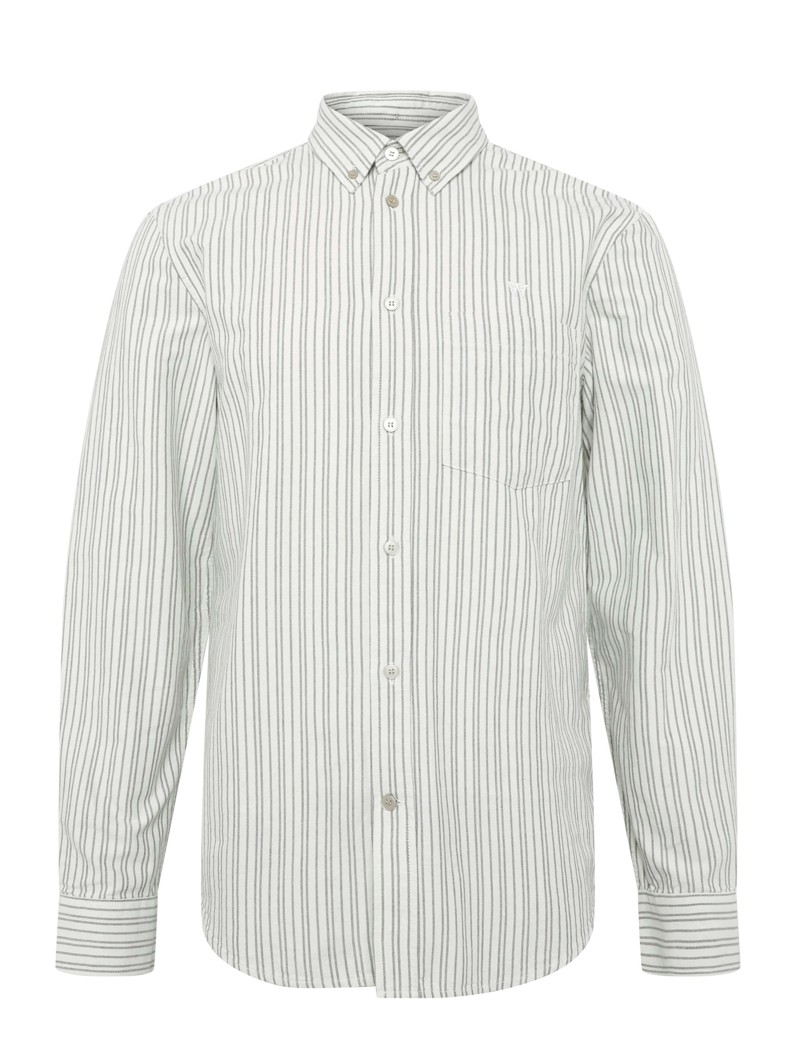 WOOD WOOD - WWAdam - randiga skjortor - silver birch stripe - 1
