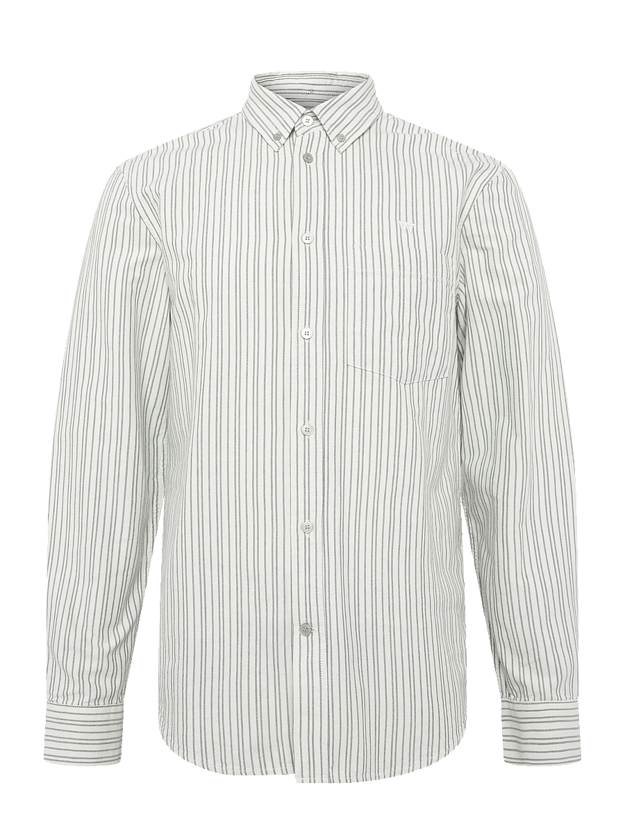 WOOD WOOD - WWAdam - randiga skjortor - silver birch stripe - 1