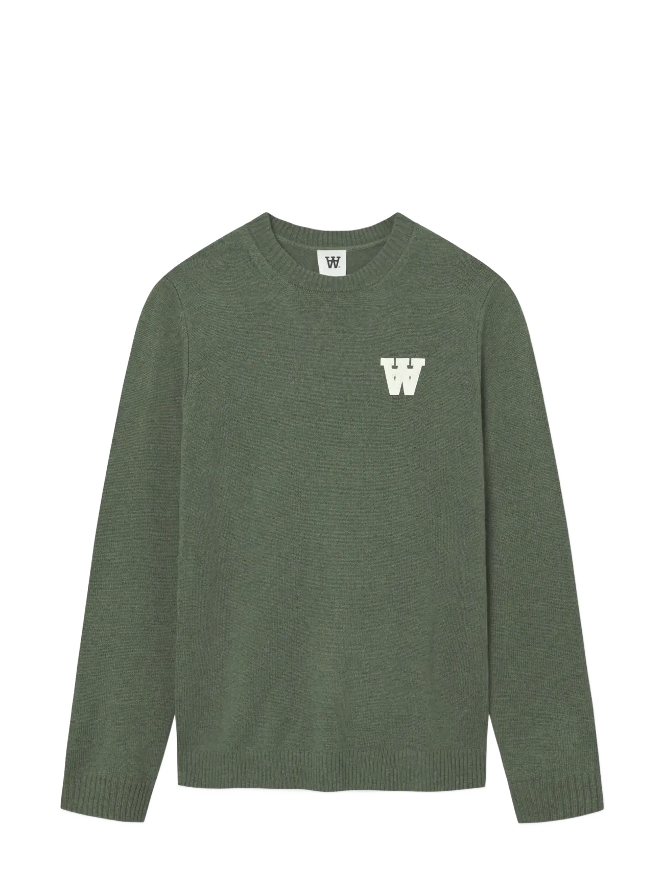 WOOD WOOD Wwtay L, Mænd, Rundhalset Sweater, Kakigrøn, Str: L