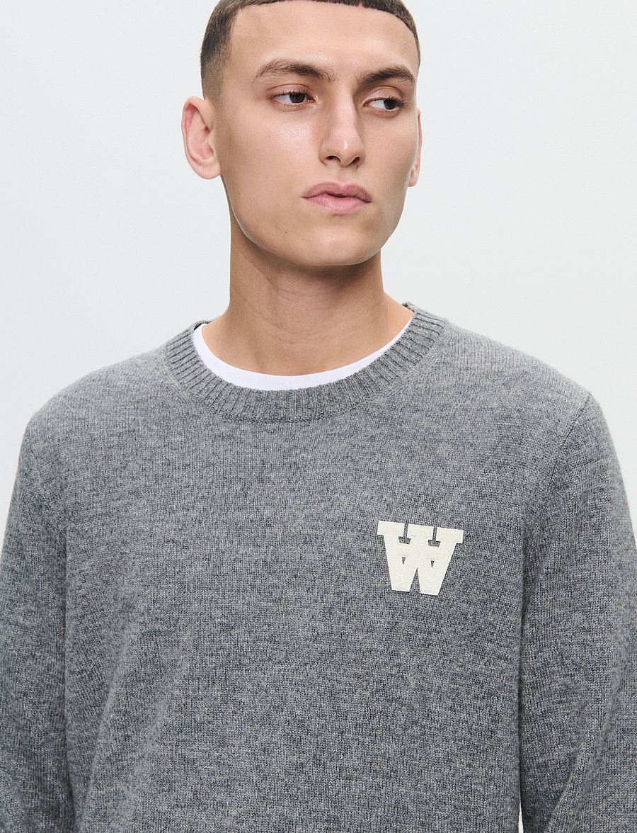 WOOD WOOD - WWTay L - round necks - light melange grey - 0