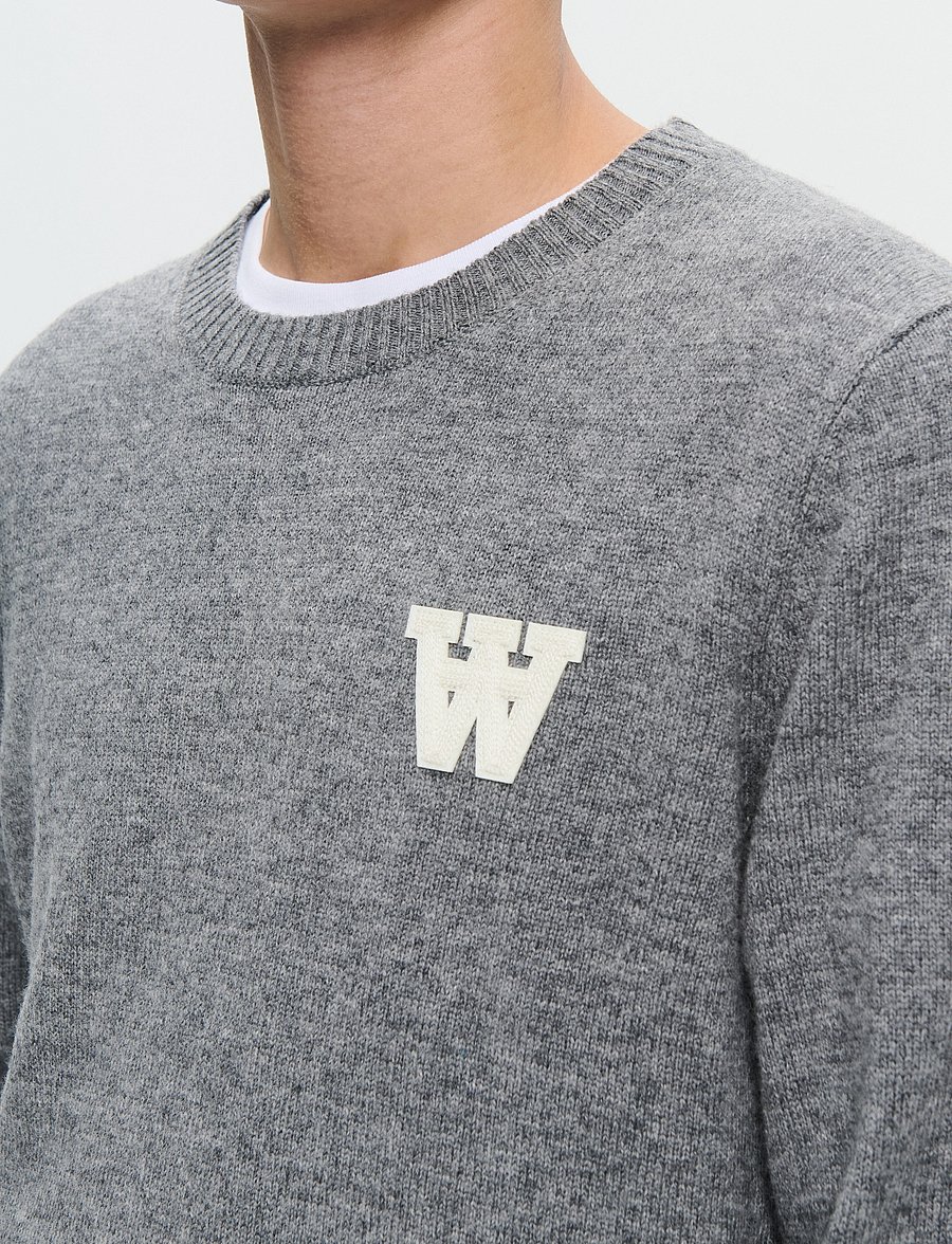 WOOD WOOD - WWTay L - round necks - light melange grey - 2