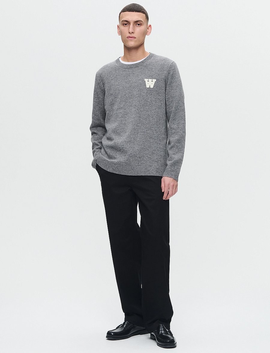 WOOD WOOD - WWTay L - round necks - light melange grey - 3