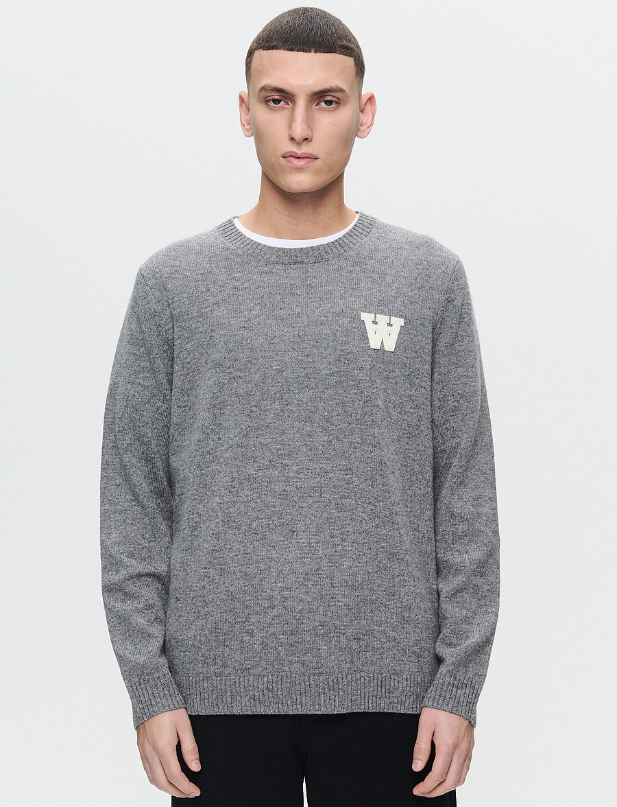 WOOD WOOD - WWTay L - round necks - light melange grey - 4