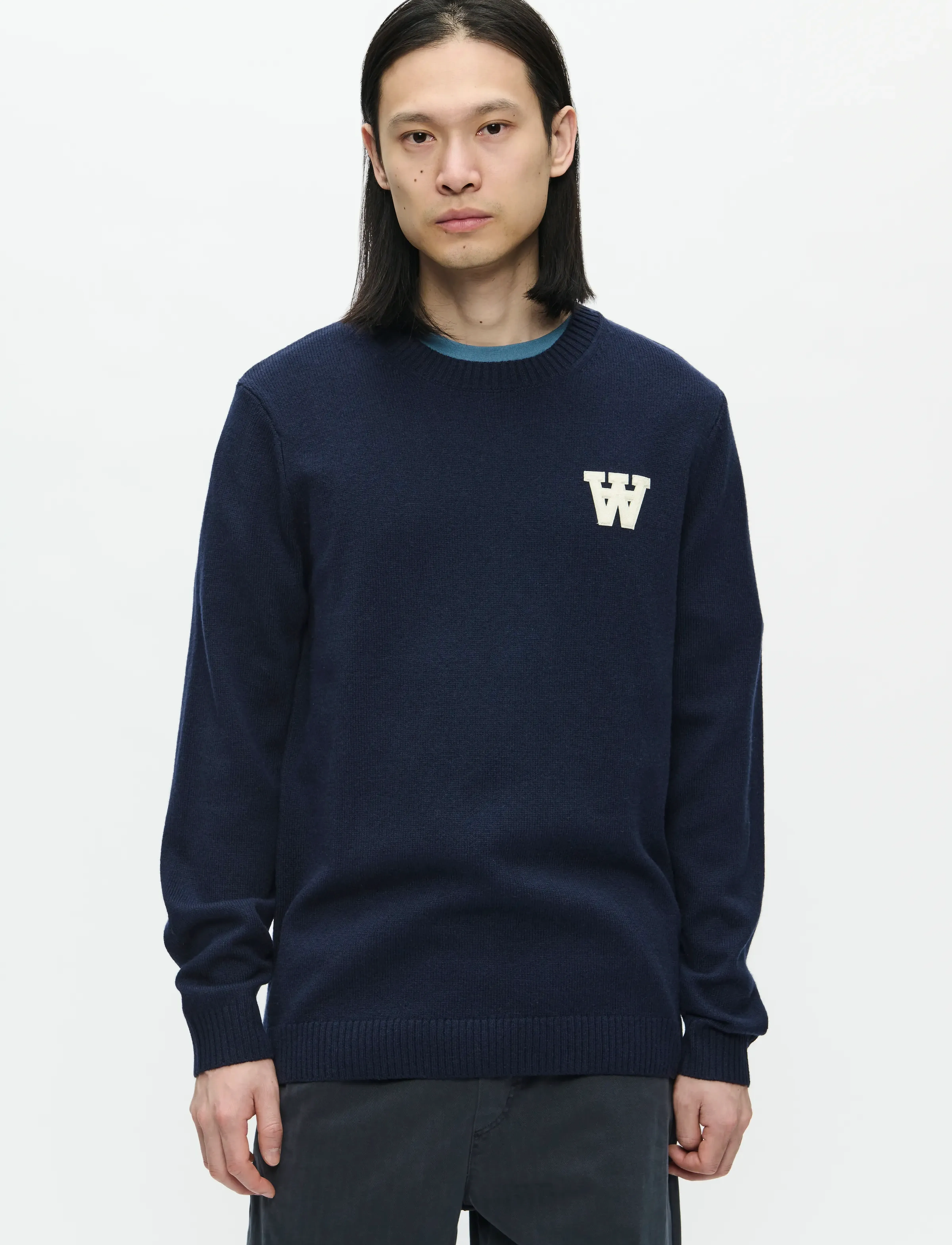 WOOD Wwtay L, XL, Knitwear, Marineblau - Round Necks, Männerswear