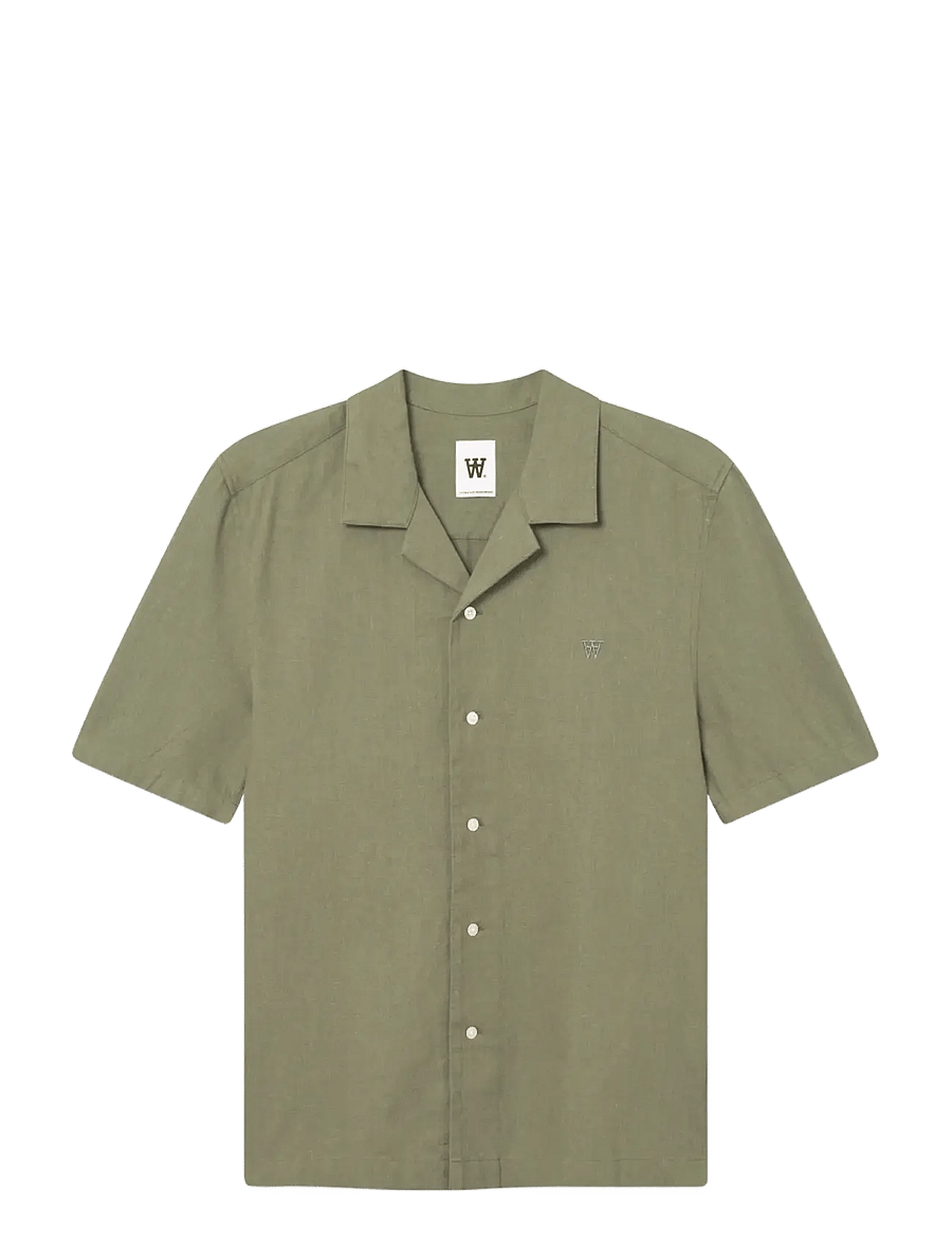 WOOD WOOD - WWaaron Resort - hørskjorter - dusty olive - 1