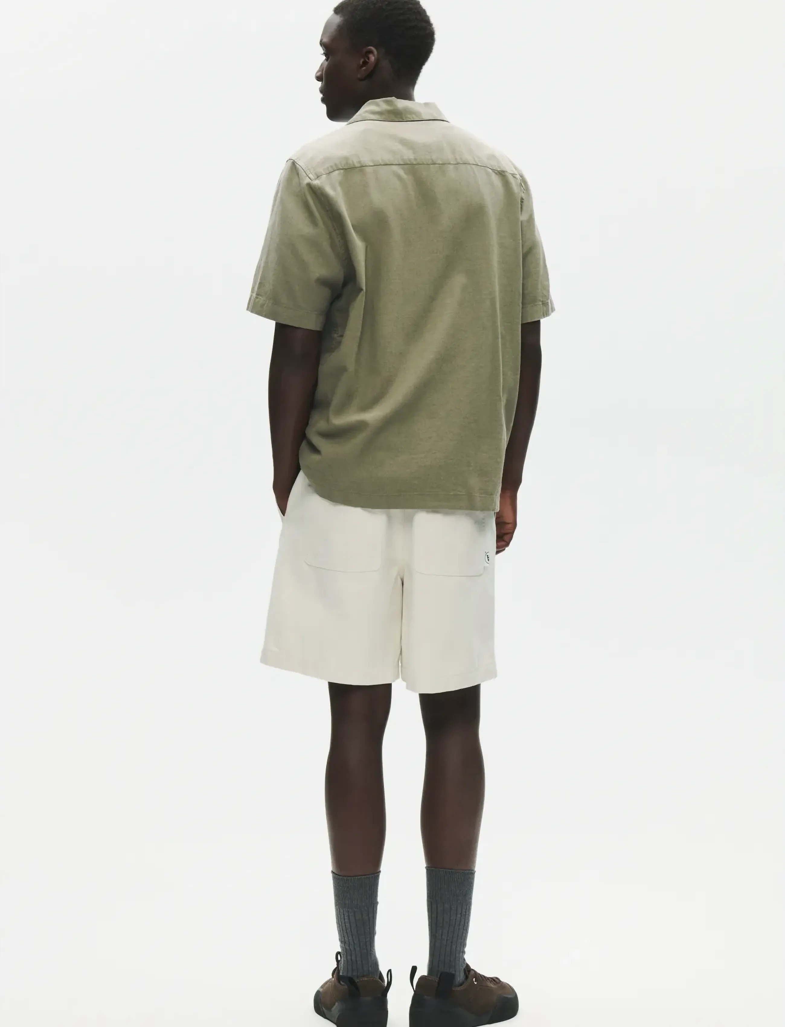 WOOD WOOD - WWaaron Resort - chemises de lin - dusty olive - 2