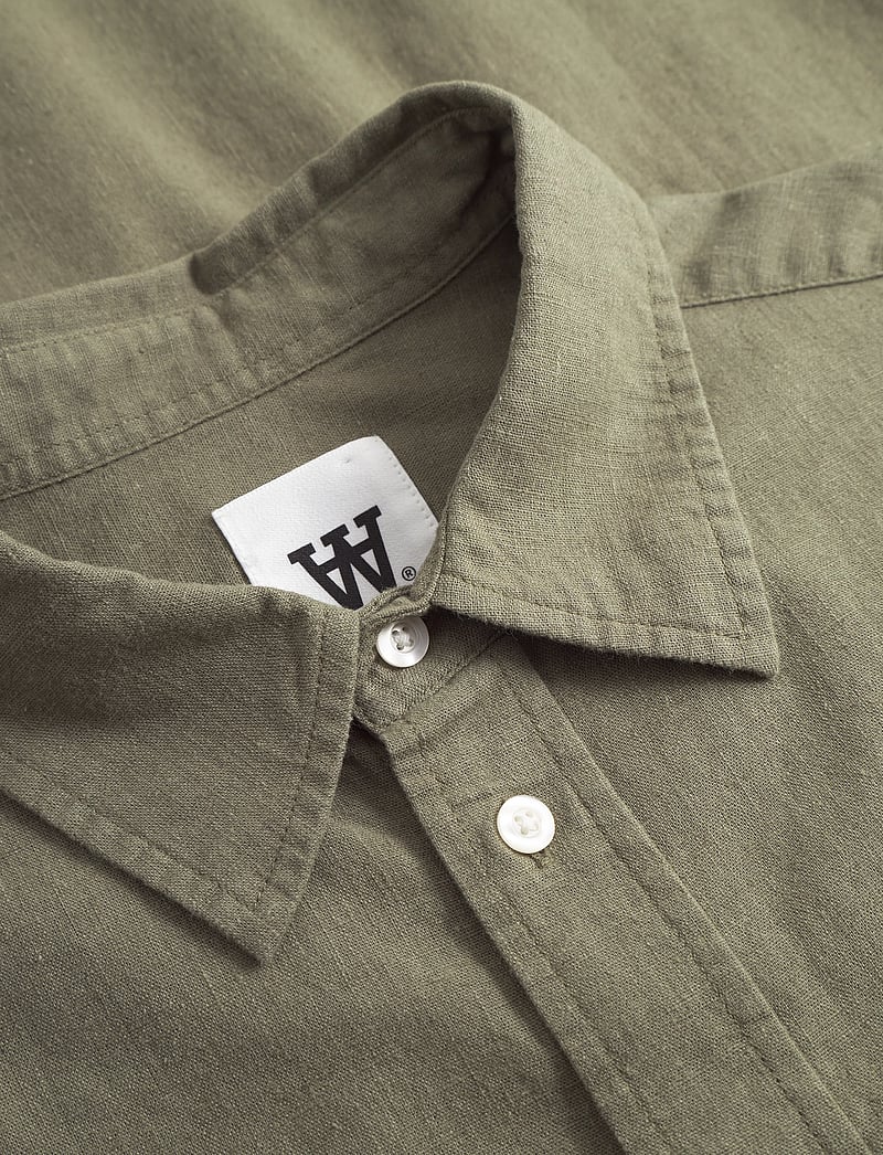WOOD WOOD - WWaaron SS - hørskjorter - dusty olive - 5