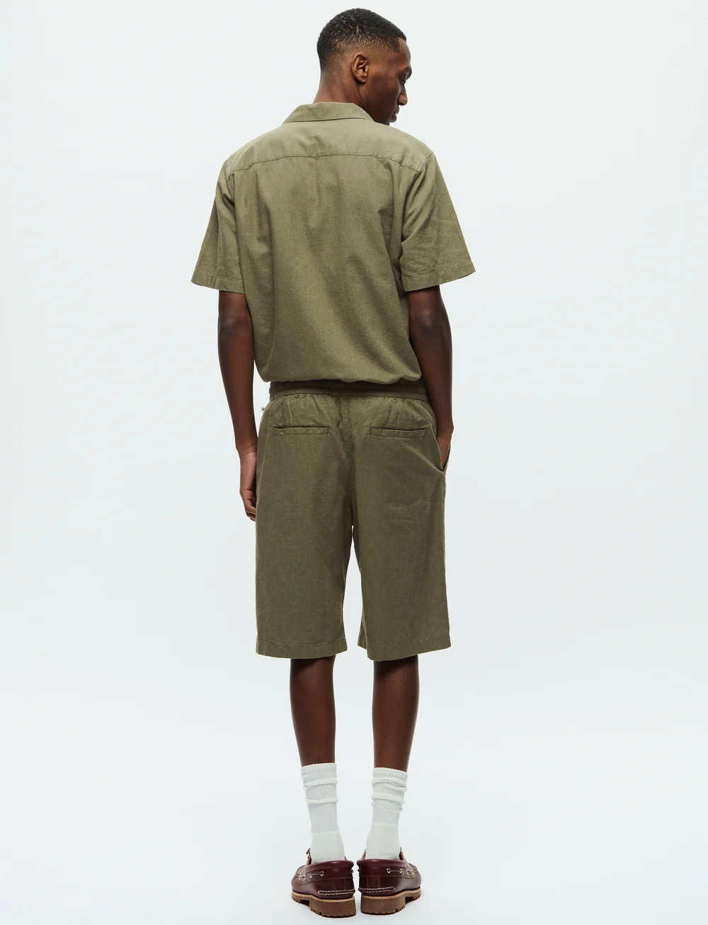WOOD WOOD - WWenoch Short - hørshorts - dusty olive - 2