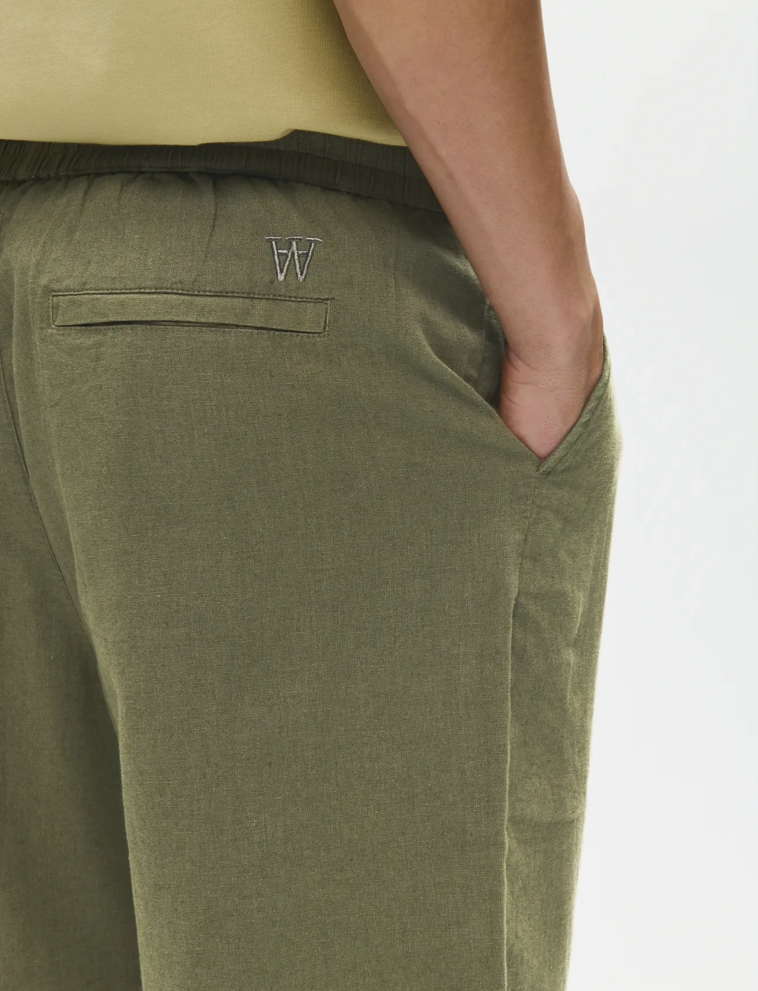 WOOD WOOD - WWenoch Short - leinen-shorts - dusty olive - 4