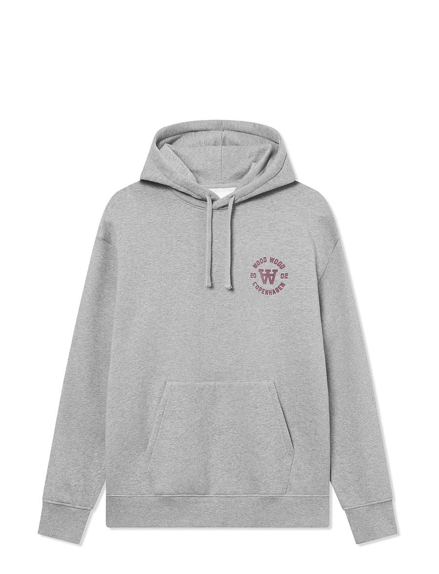 WOOD WOOD - WWCass AA seal print - kapuzenpullover - light melange grey - 1