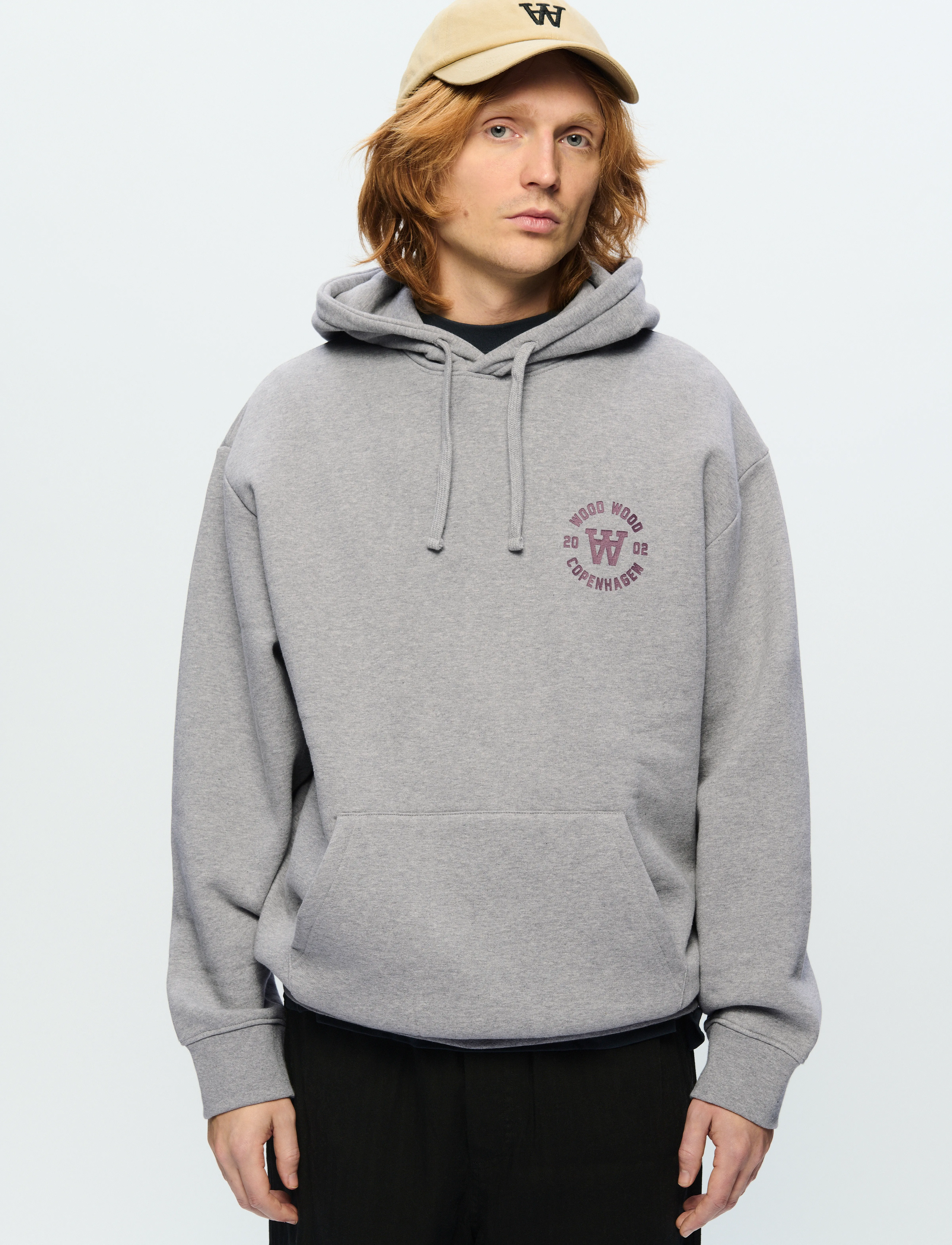 WOOD WOOD WWCass AA seal print - Kapuzenpullover - LIGHT MELANGE GREY / grey