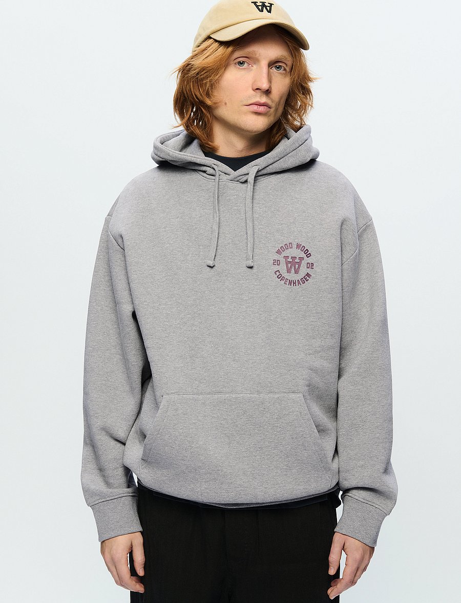 WOOD WOOD - WWCass AA seal print - kapuzenpullover - light melange grey - 0