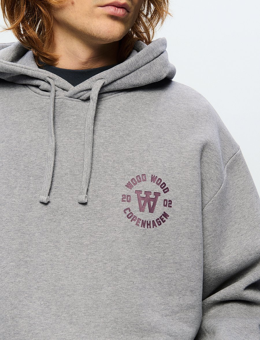 WOOD WOOD - WWCass AA seal print - kapuzenpullover - light melange grey - 5