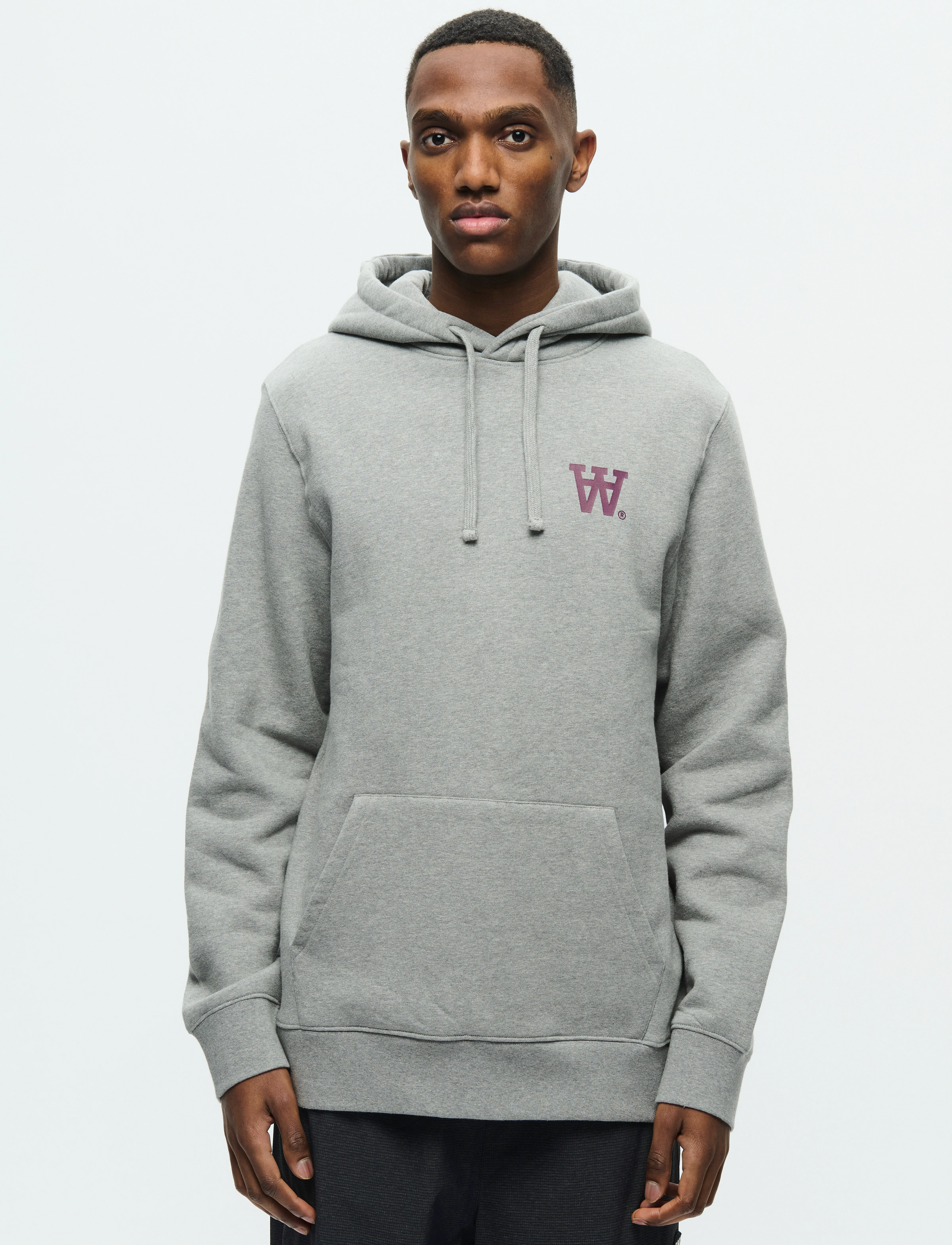 WOOD WOOD Wwash Aa, L, Grey, Sweatshirts & Hættetrøjer > Hættetrøjer, Herre